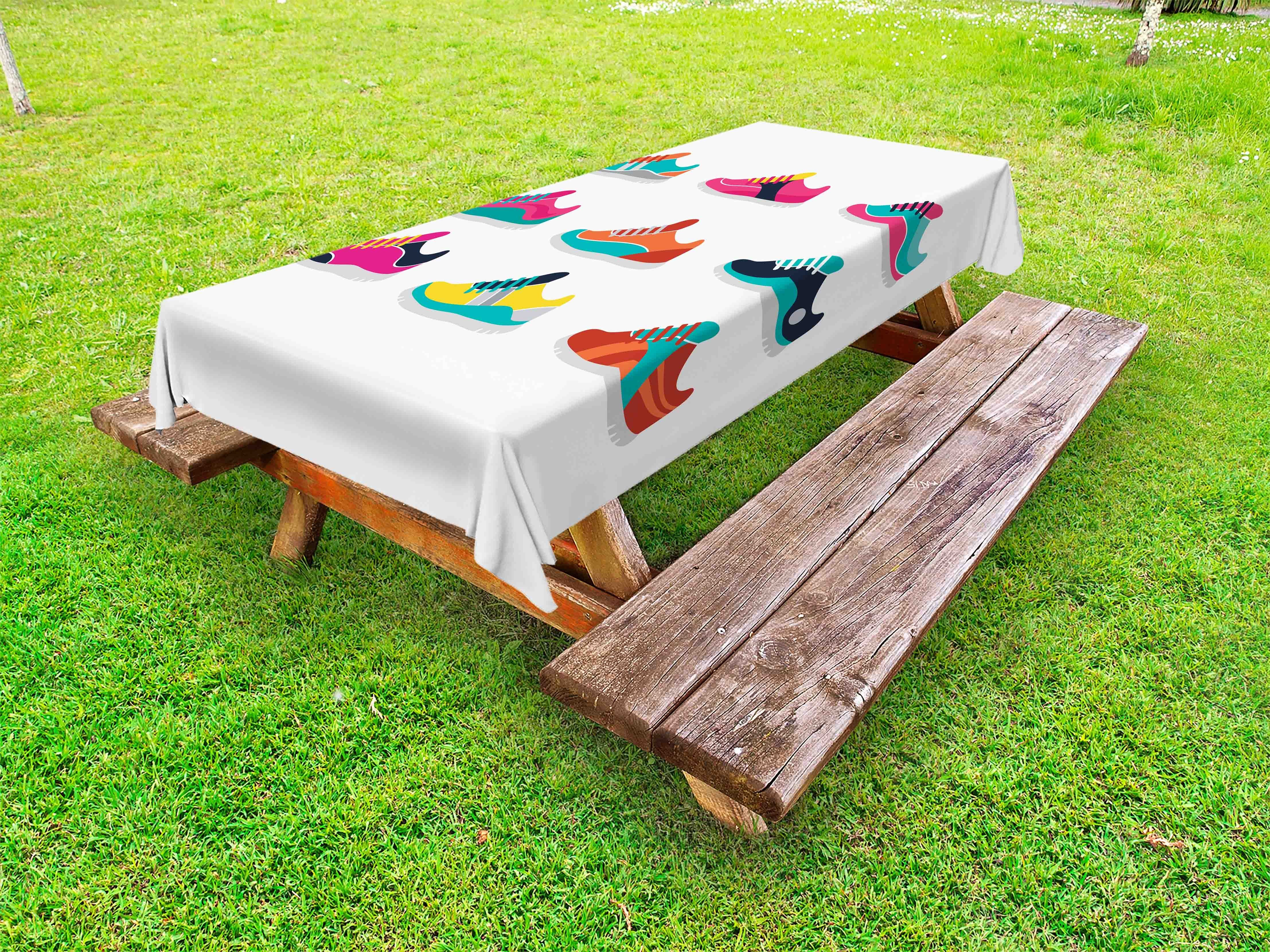 Abakuhaus Tischdecke dekorative waschbare Picknick-Tischdecke, Laufen Die Anordnung der Schuhe