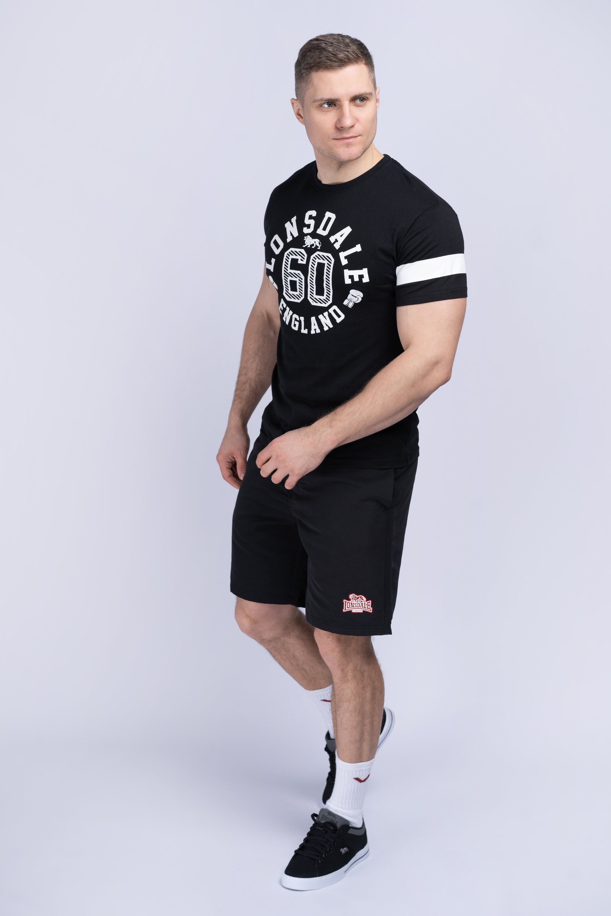 ASKERSWELL Black/White Lonsdale T-Shirt