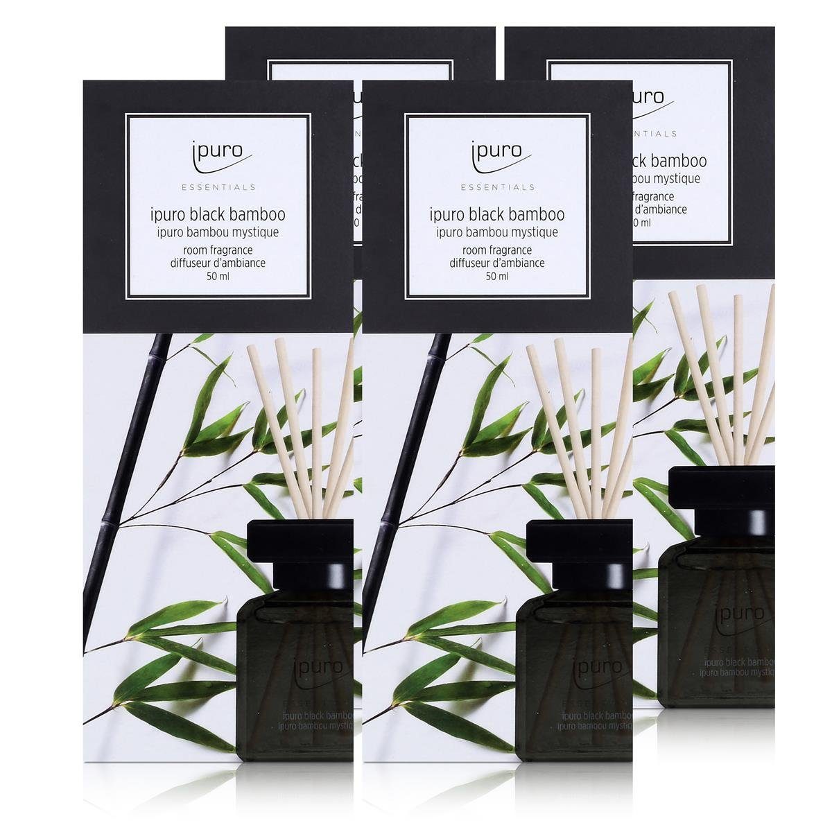 IPURO Raumduft Essentials by Ipuro black bamboo 50ml Raumduft (4er Pack)