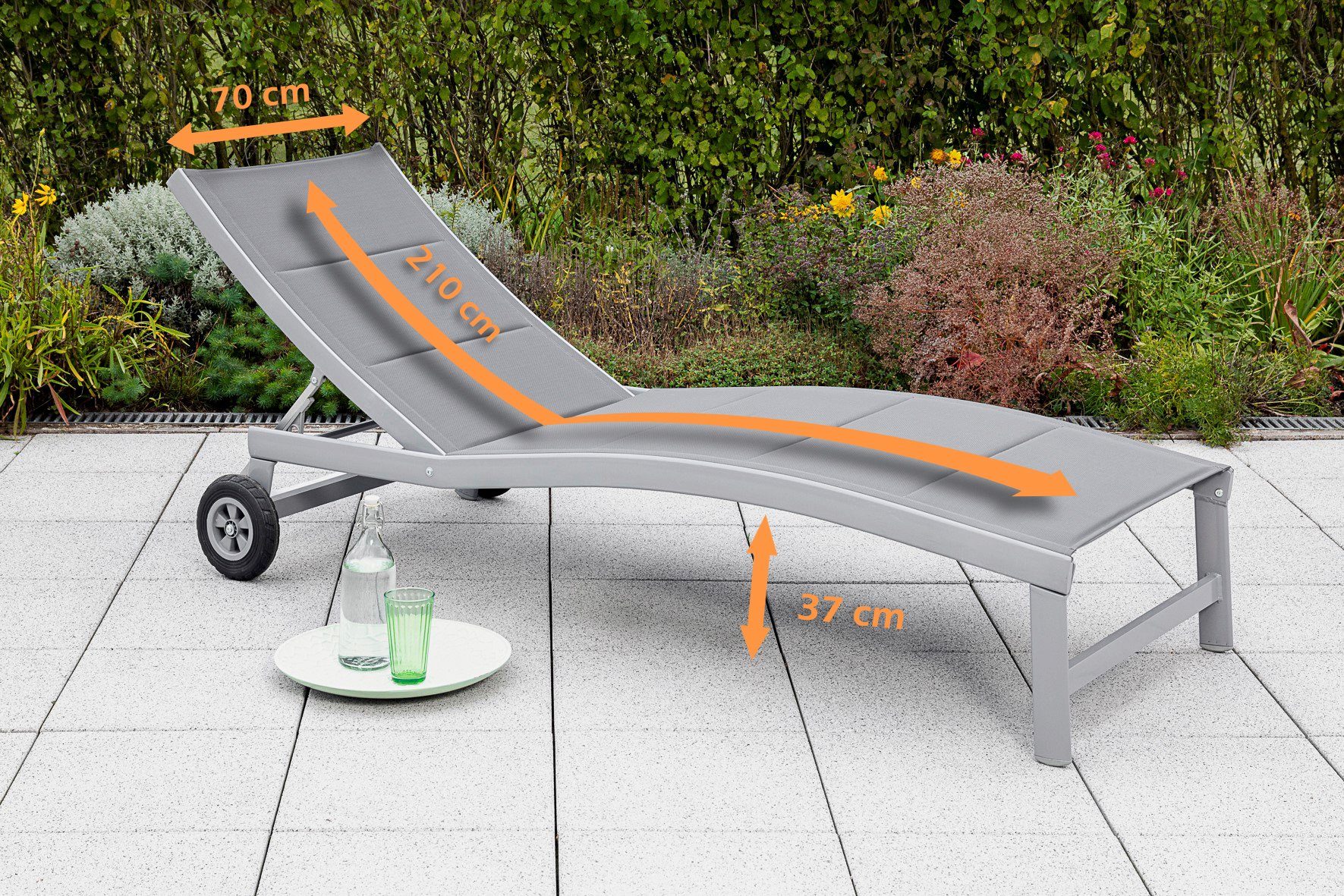 MERXX Gartenliege San Marino, 1 St., Aluminium