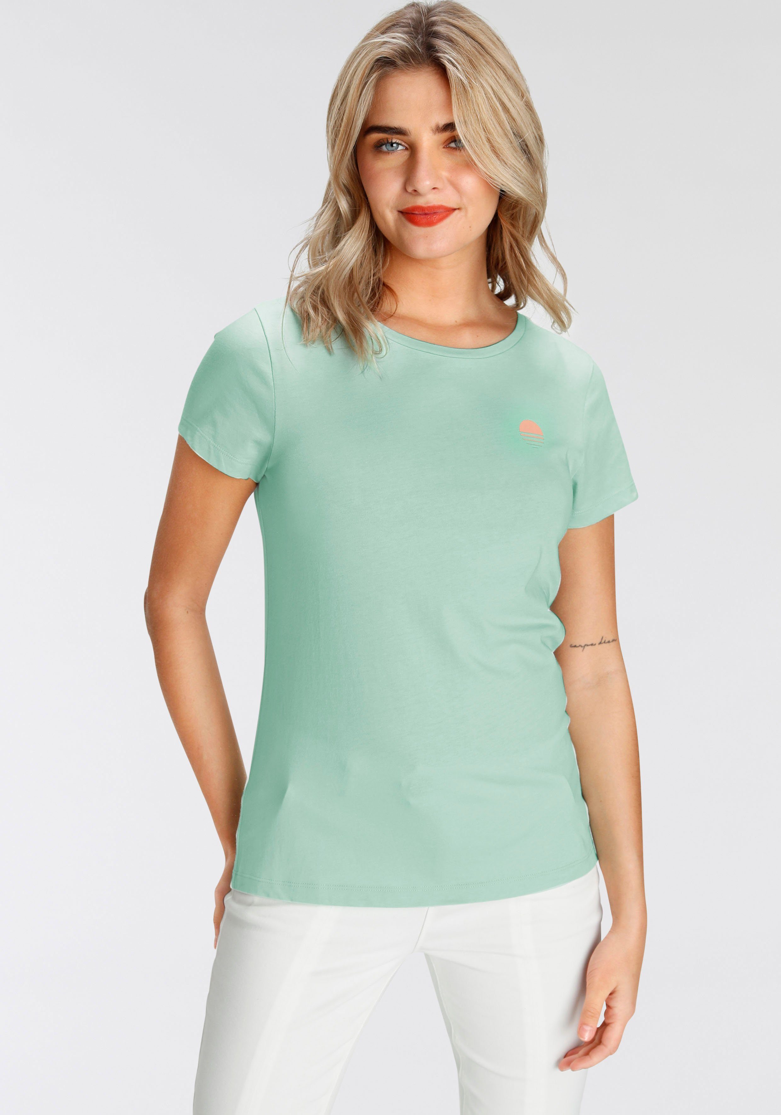 AJC T-Shirt sommerlichen Minimal- mit hinten großem Druck und