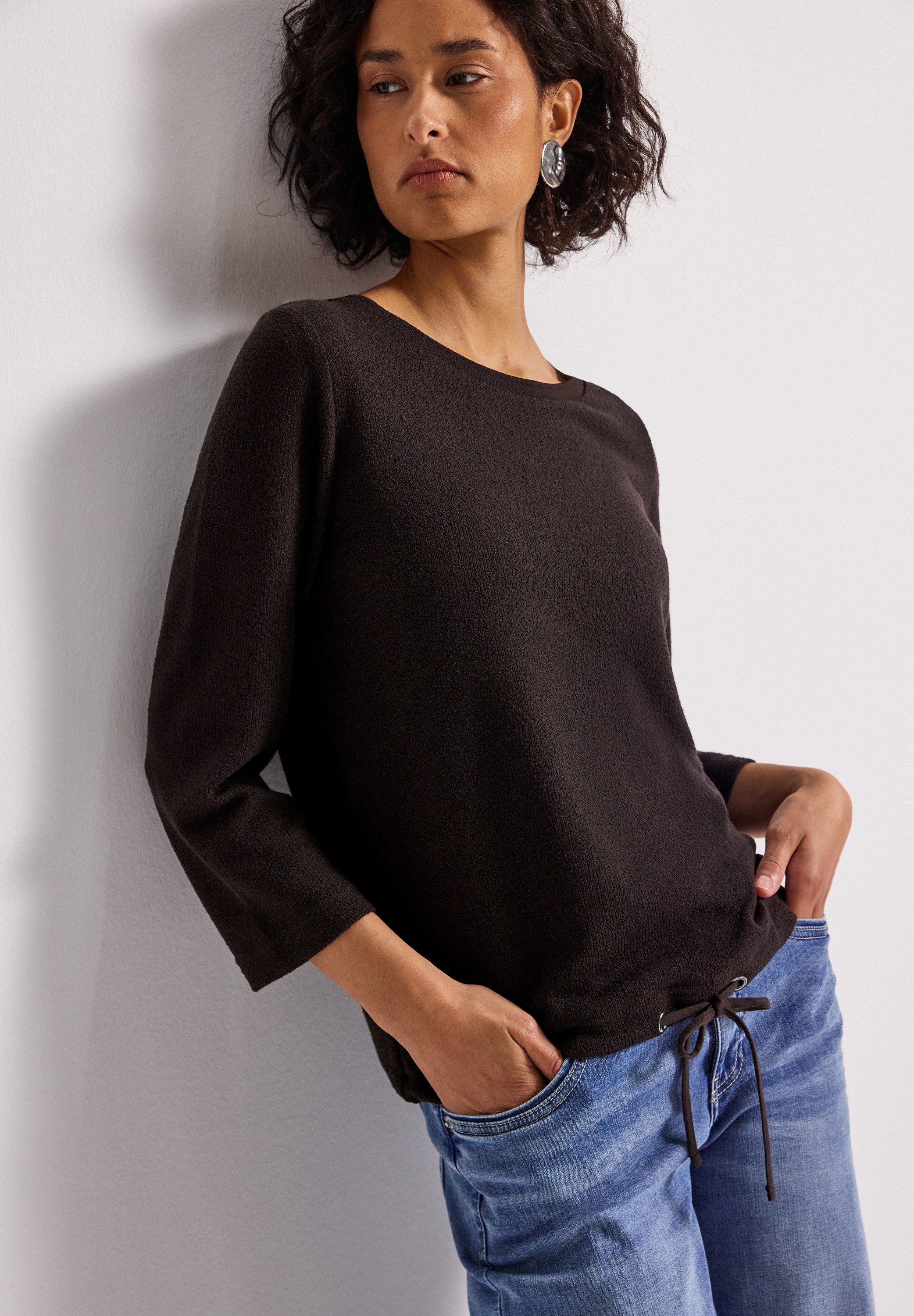 STREET ONE 3/4-Arm-Shirt in Strick-Look Qualität günstig online kaufen