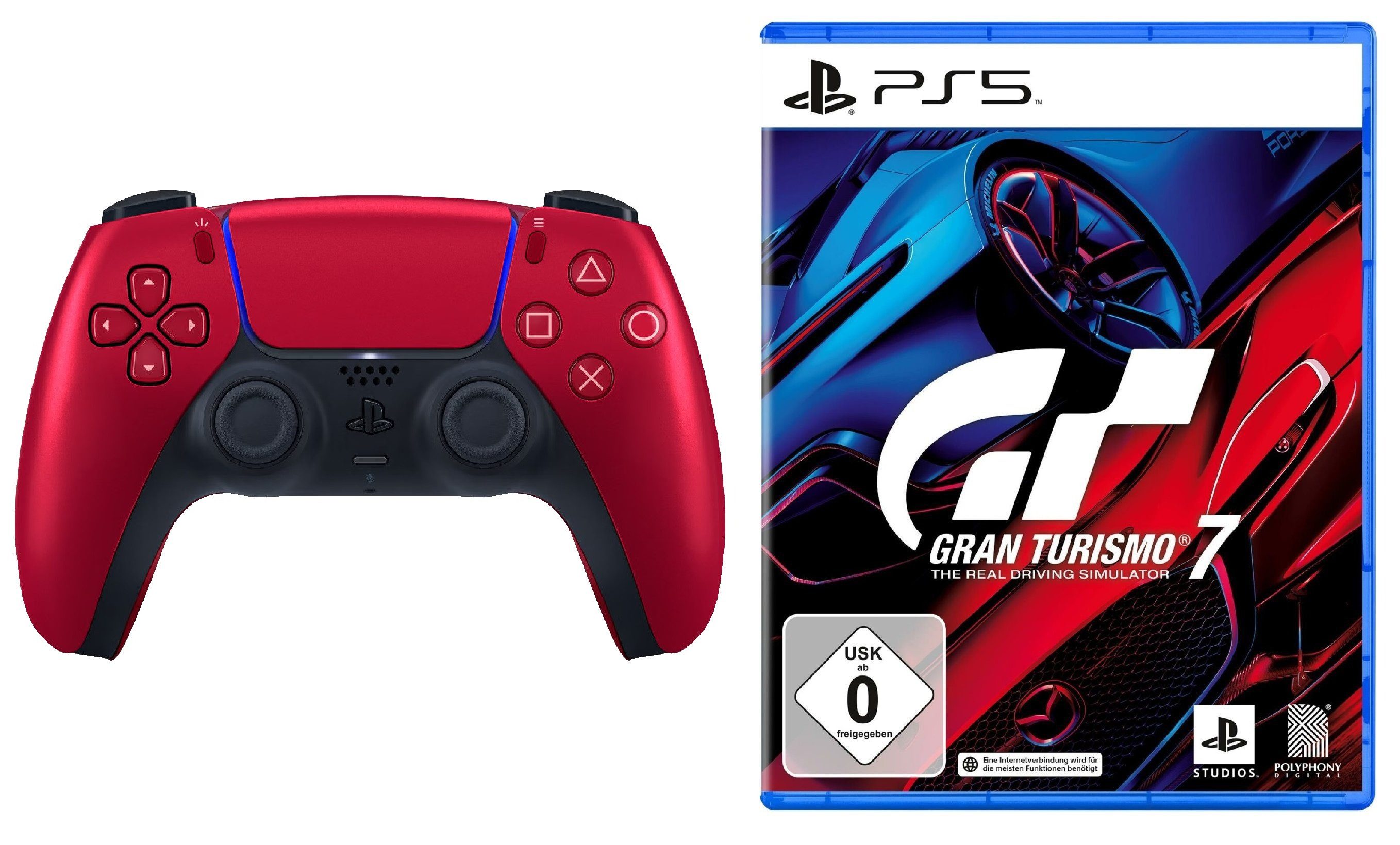 Playstation PS5 Контроллеры mit Gran Turismo 7 Spiel Bundle PlayStation 5-Controller (DualSense Wireless-Controller)