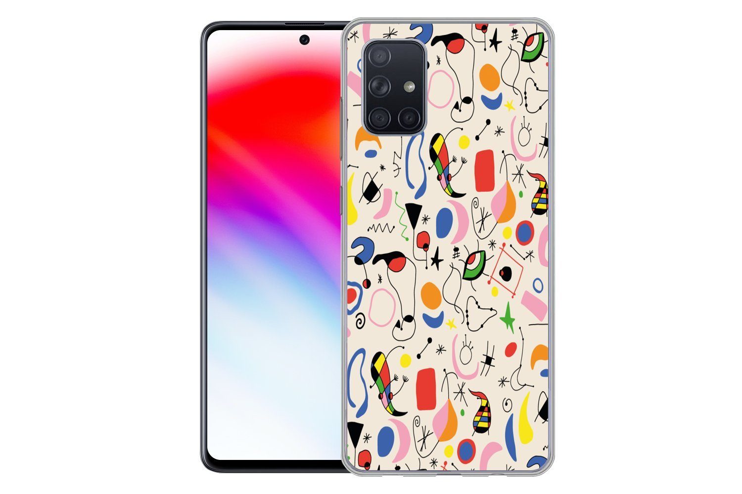 MuchoWow Handyhülle für Samsung Galaxy A51 Muster - Abstrakt - Kunst, Smartphone-Bumper, Print, Handy Schutzhülle Dünn