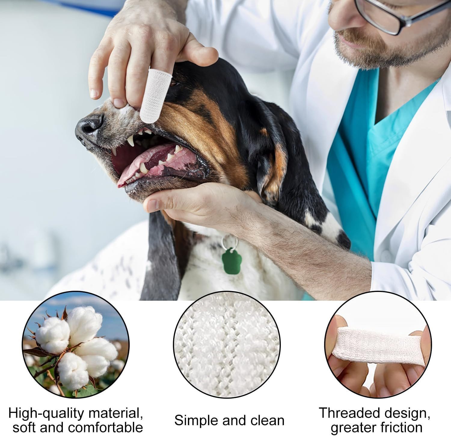 FELIXLEO Tier-Fingerzahnbürste Hundezahnbürste Fingerzahnbürste Set für Hunde und Katzen