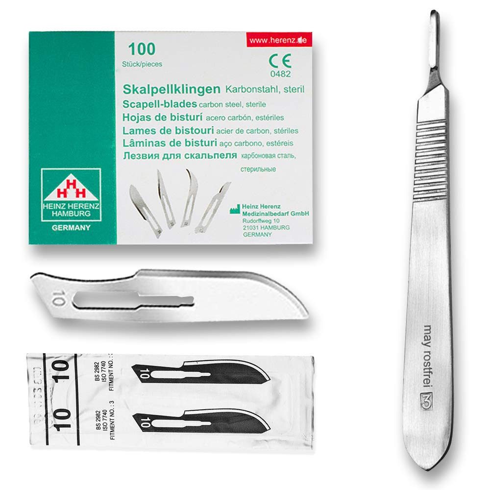 May Cuttermesser Set 100 Stück Skalpellklingen Figur 10 aus Karbonstahl günstig online kaufen