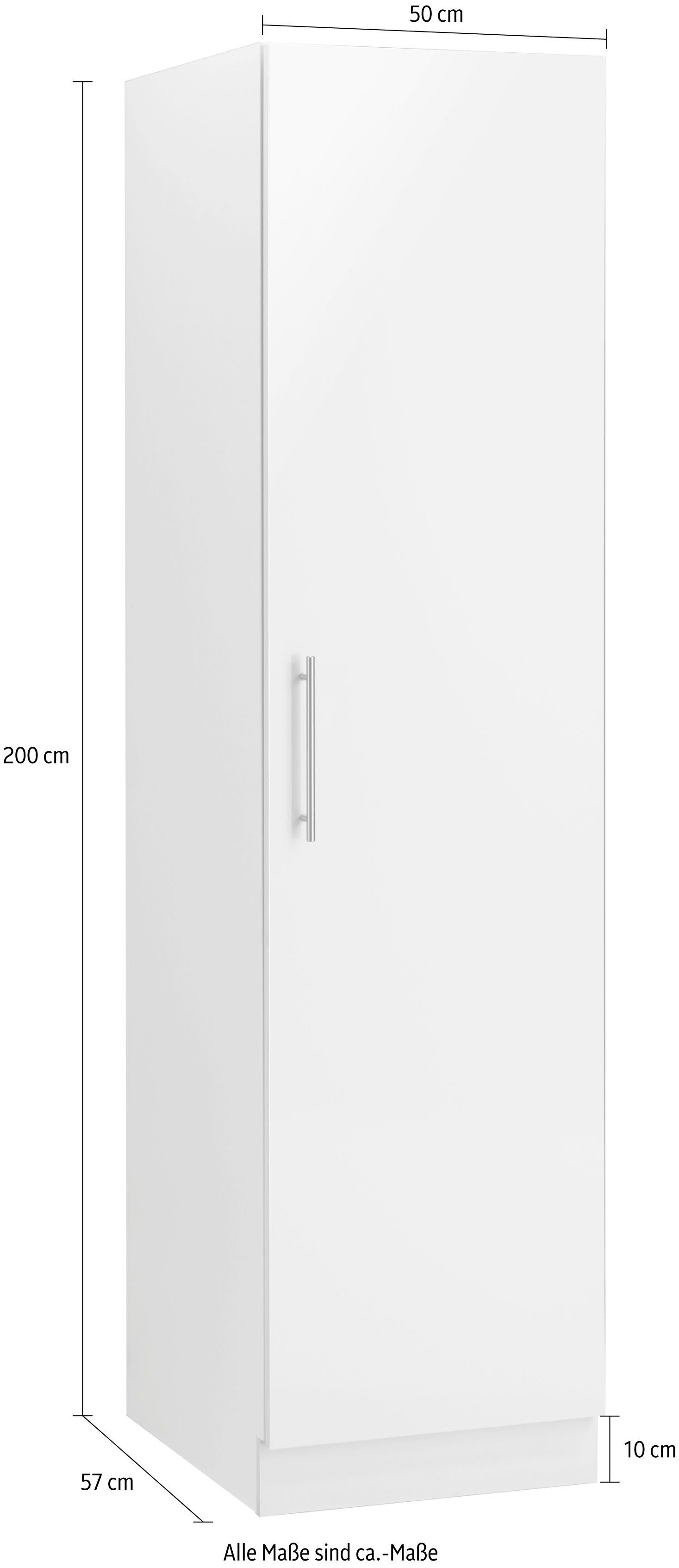 wiho Küchen Seitenschrank Cali 50 eichefarben cm Sonoma Korpus: matt, Front: breit Eichefarben | Weiß