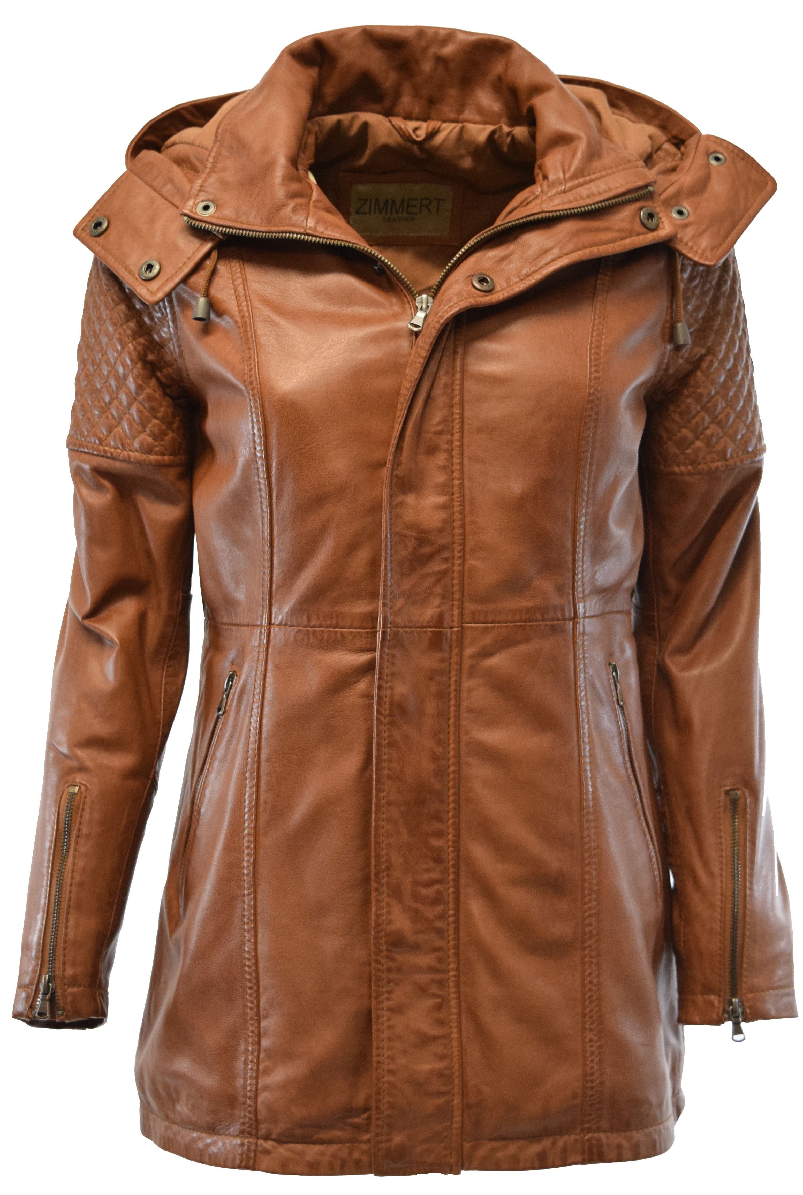 Zimmert Leather Lederjacke Marta washed, Mocca, günstig online kaufen