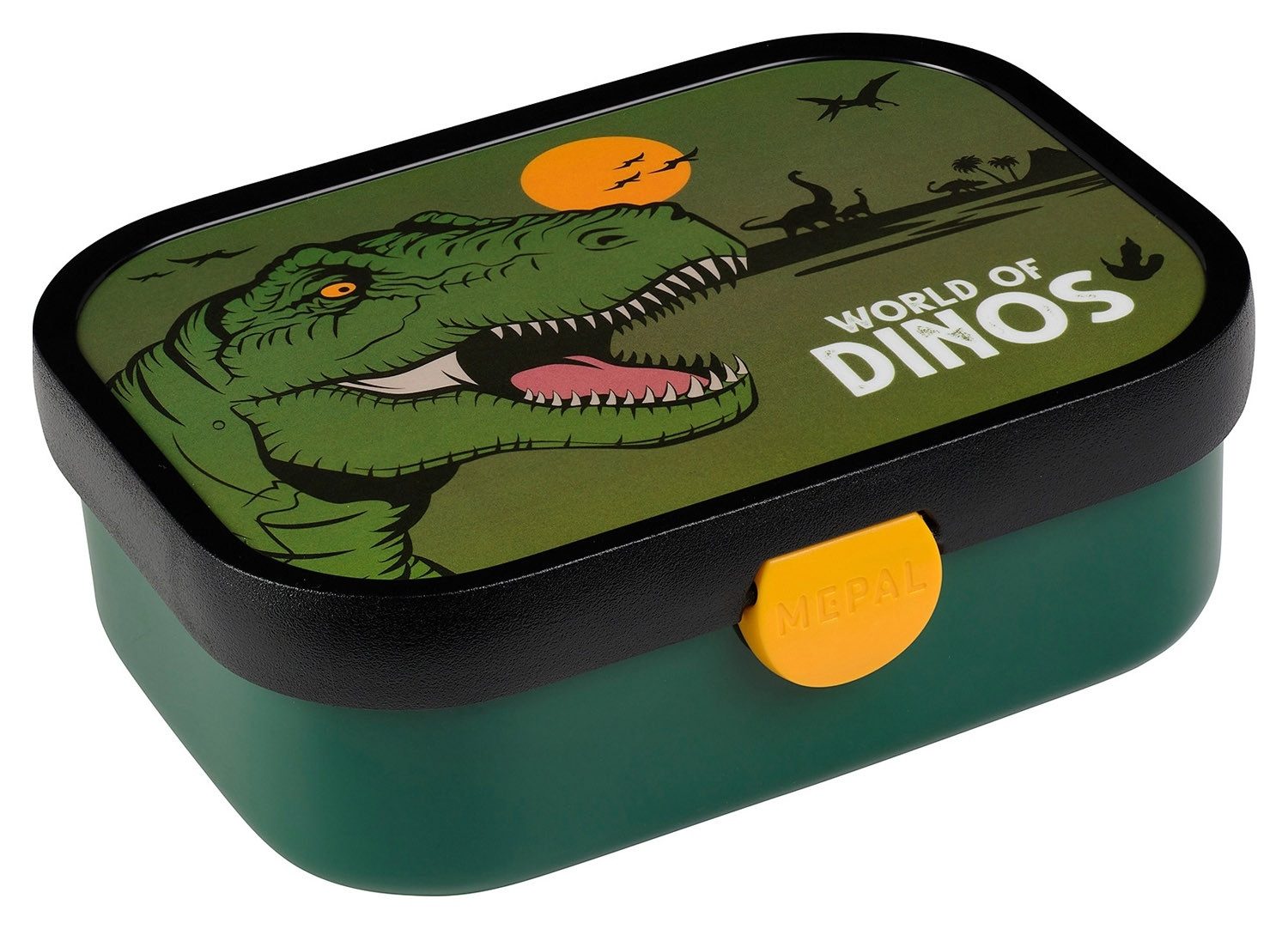 Mepal Lunchbox Brotdose CAMPUS, Füllinhalt 750 ml, Grün, Schwarz, Kunststoff, Kunststoff, B 18 cm x T 13 cm, inkl. Gabel und Bento-Einsatz