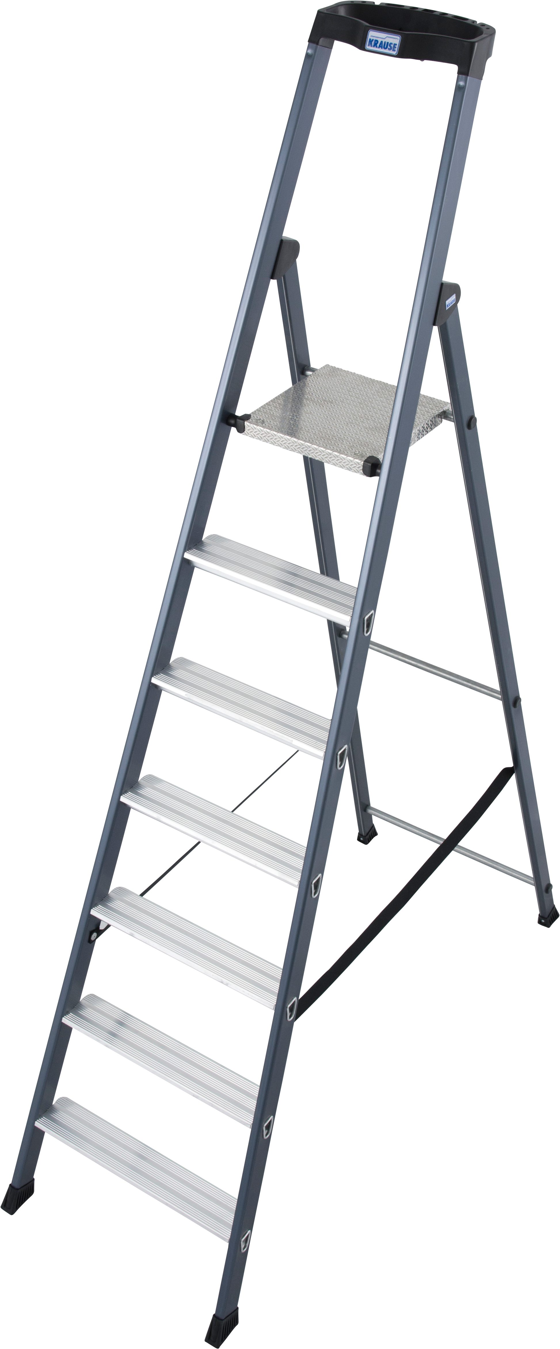 KRAUSE Stehleiter SePro S, Alu eloxiert, 1x7 Stufen, Arbeitshöhe ca. 350 cm