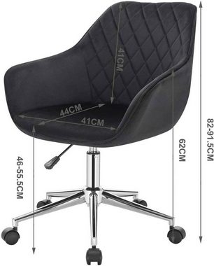 Woltu Bürostuhl (1 St), höhenverstellbar mit Rückenlehne und Armlehnen, Samt