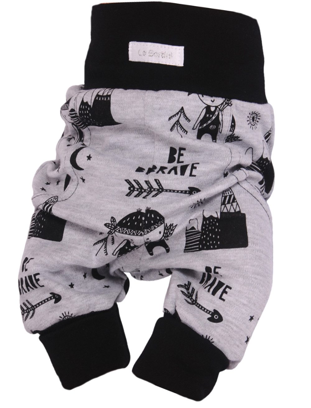 La Bortini Stoffhose Hose für Baby und Kinder Mitwachshose Schlupfhose Babyhose in Grau weich. elastisch, 44 50 56 62 68 74 80 86 92 98