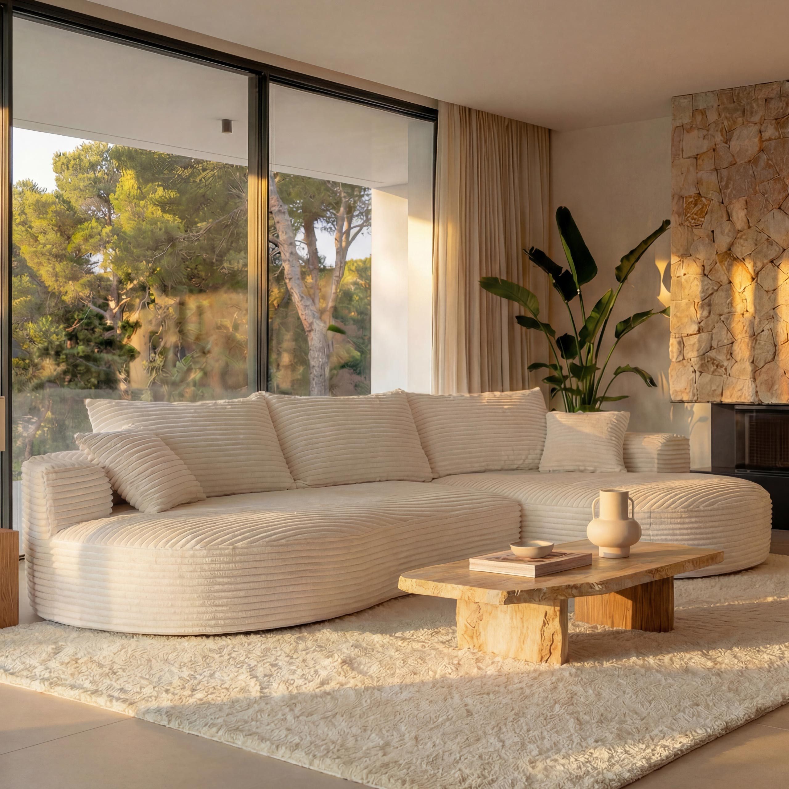 MCW Loungesofa MCW-P19, Rutschfeste Unterseite, Polsterung aus Taschenfedern und Schaumstoff