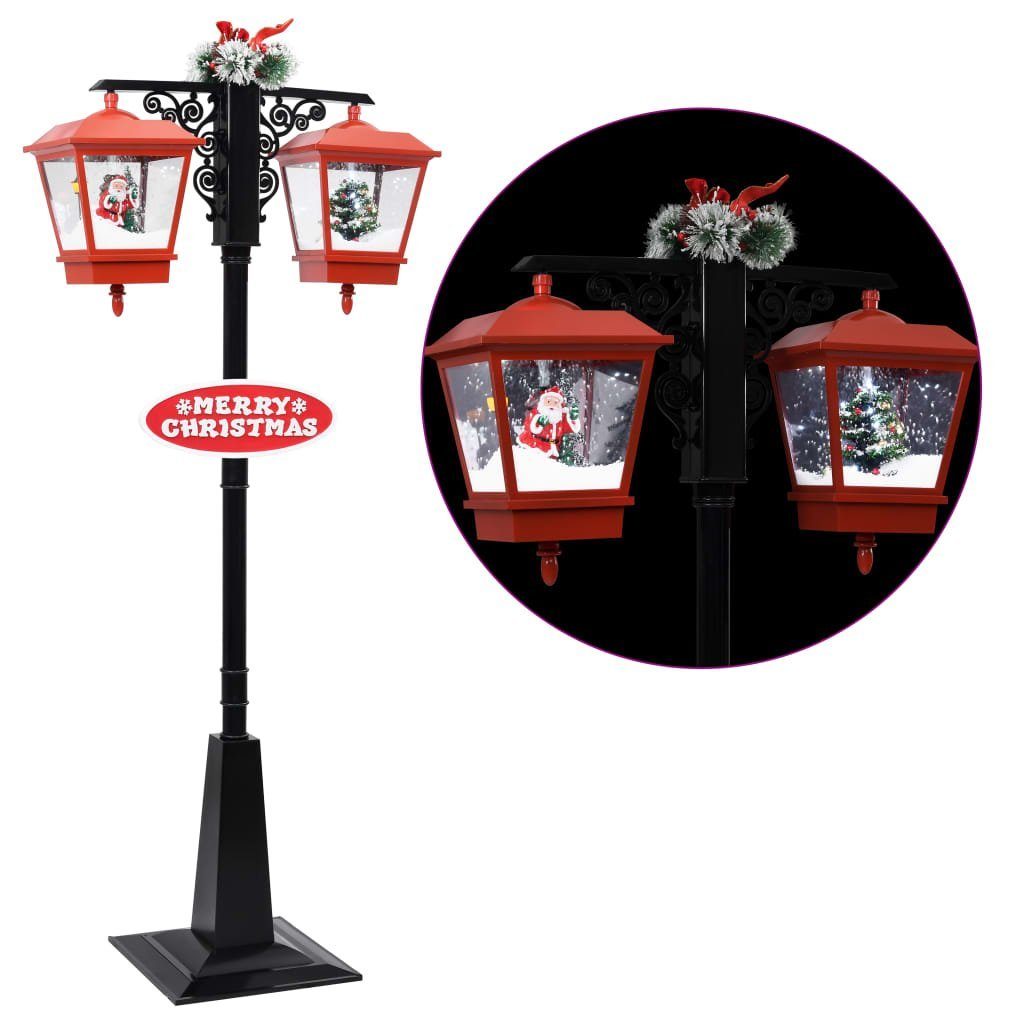 DOTMALL LED Laterne Schneiende LED und Schwarz Rot Doppel-Weihnachtslaterne cm 188 Weihnachtsmann mit