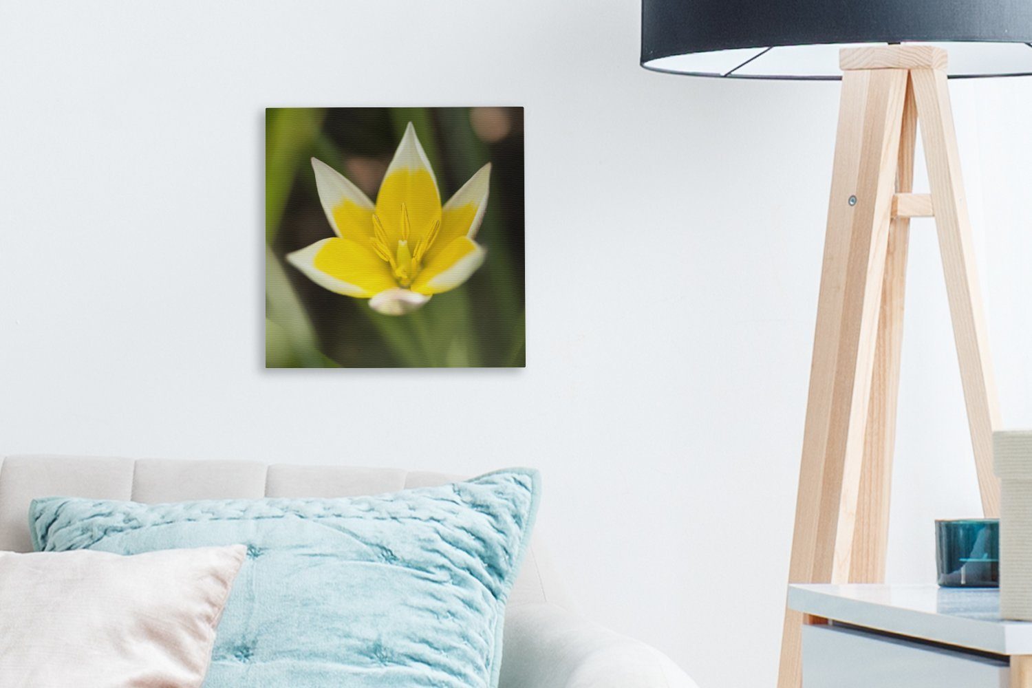 OneMillionCanvasses® Leinwandbild - Garten St), (1 - Bilder bunt Leinwand Wohnzimmer für Blume Gelb, Schlafzimmer