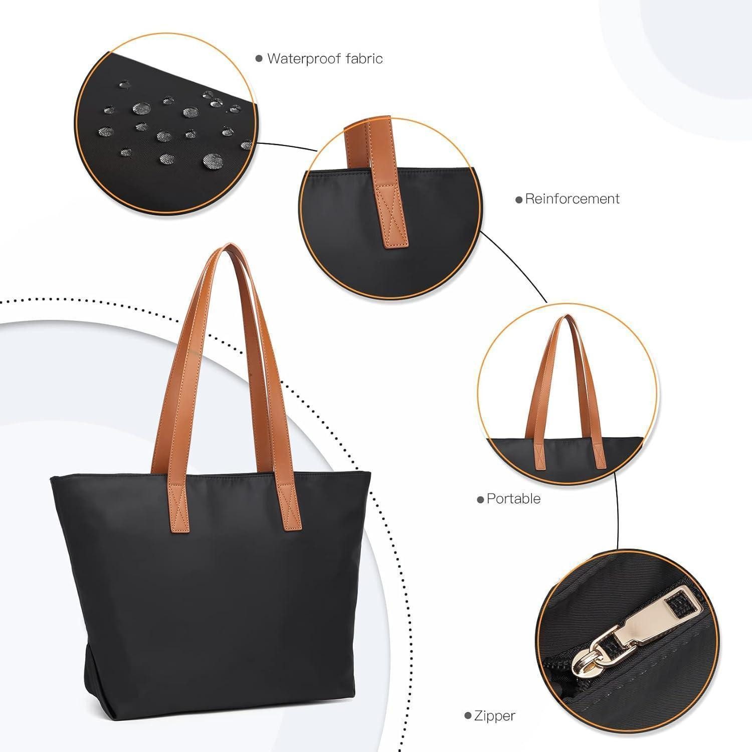 LuxusKollektion Henkeltasche Damen Shopper Nylon wasserdicht Henkeltasche Laptop-Schultertasche