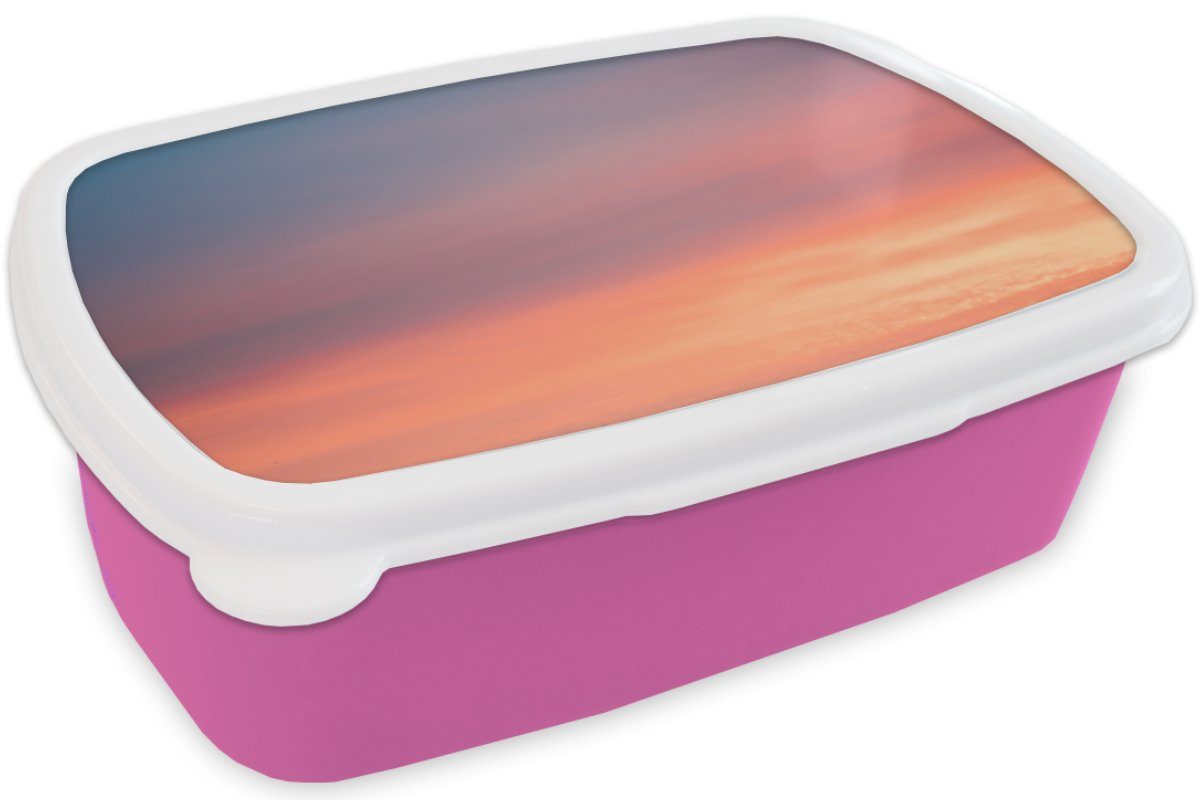 Sonne - Brotbox Kinder, für Kunststoff Mädchen, Lunchbox (2-tlg), - MuchoWow Erwachsene, Brotdose Snackbox, Wolken - Himmel Rosa, Kunststoff,