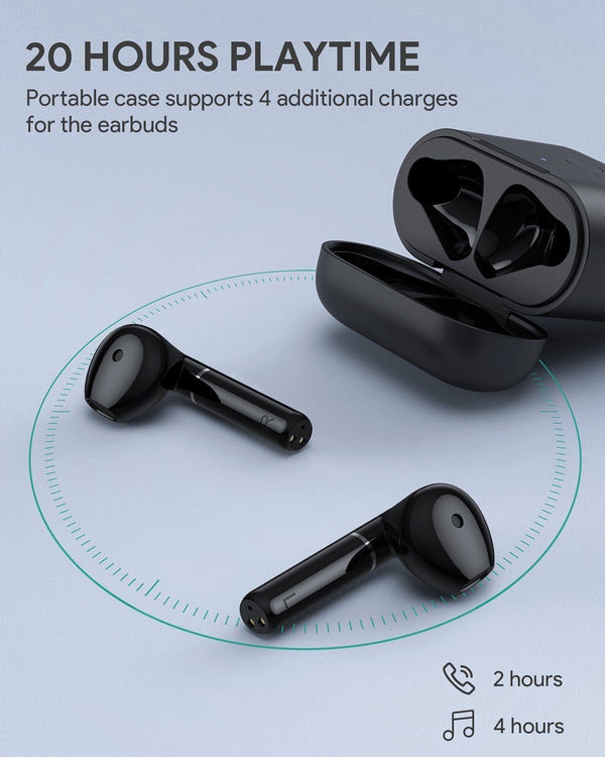 AUKEY True Wireless Bluetooth Kopfhörer Schwarz mit Hi-Fi-Stereo Bluetooth-Kopfhörer (Bluetooth, Alexa, Bixby, Cortana, Google Assistant, Siri, Bluetooth, Bluetooth 5.0)