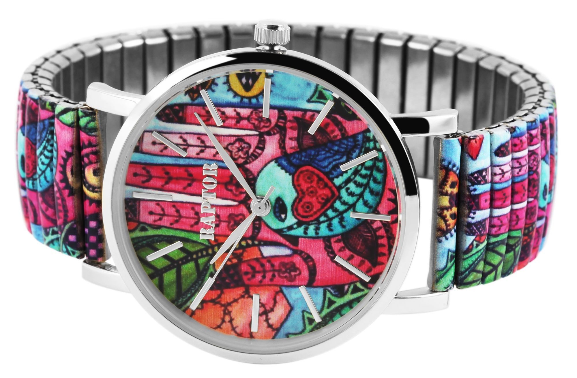 Raptor Quarzuhr Colorful Edition mit Edelstahlzugarmband, 3 ATM, Mineralgla günstig online kaufen