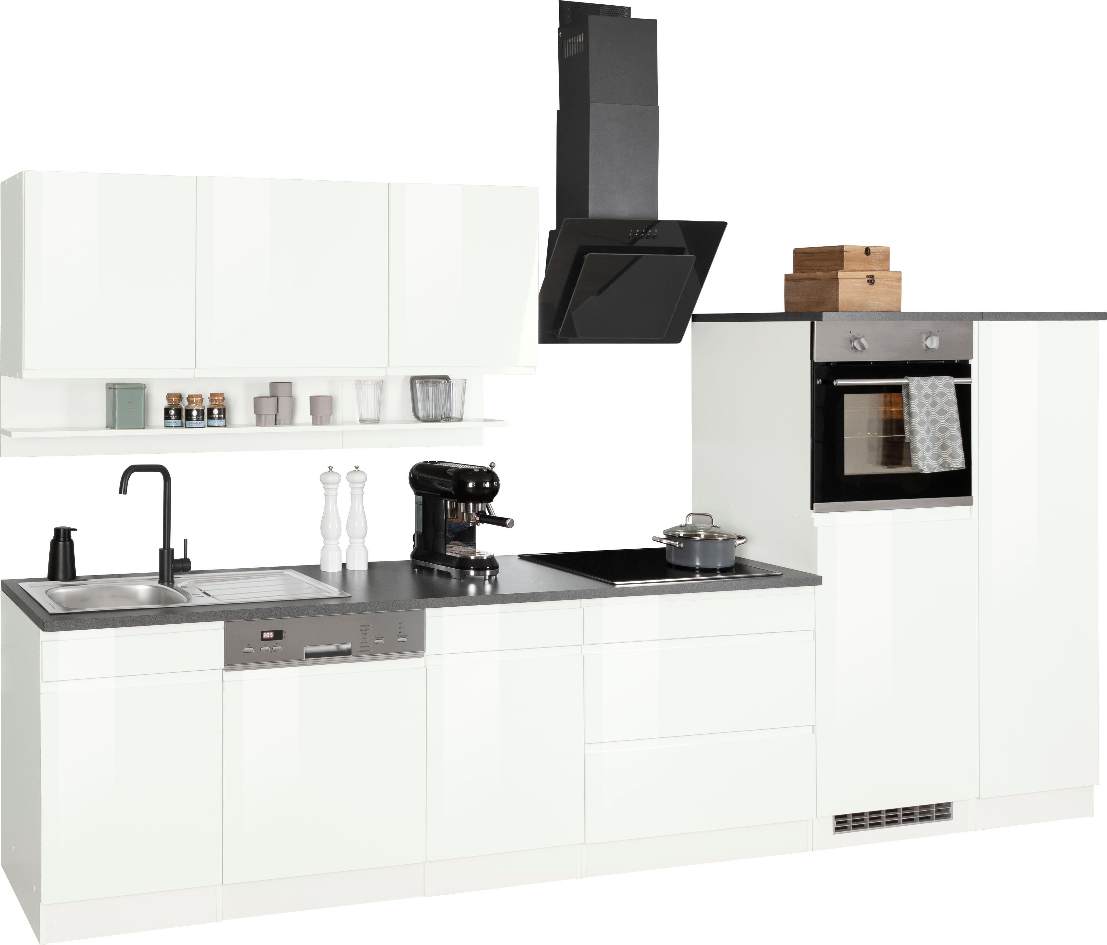 KOCHSTATION Küchenzeile KS-Virginia, Breite 350 cm, ohne E-Geräte