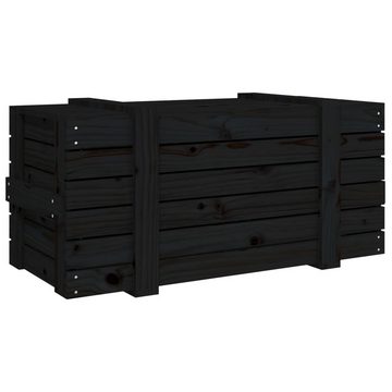 vidaXL Aufbewahrungsbox Truhe Schwarz 91x40,5x42 cm Massivholz Kiefer (1 St)