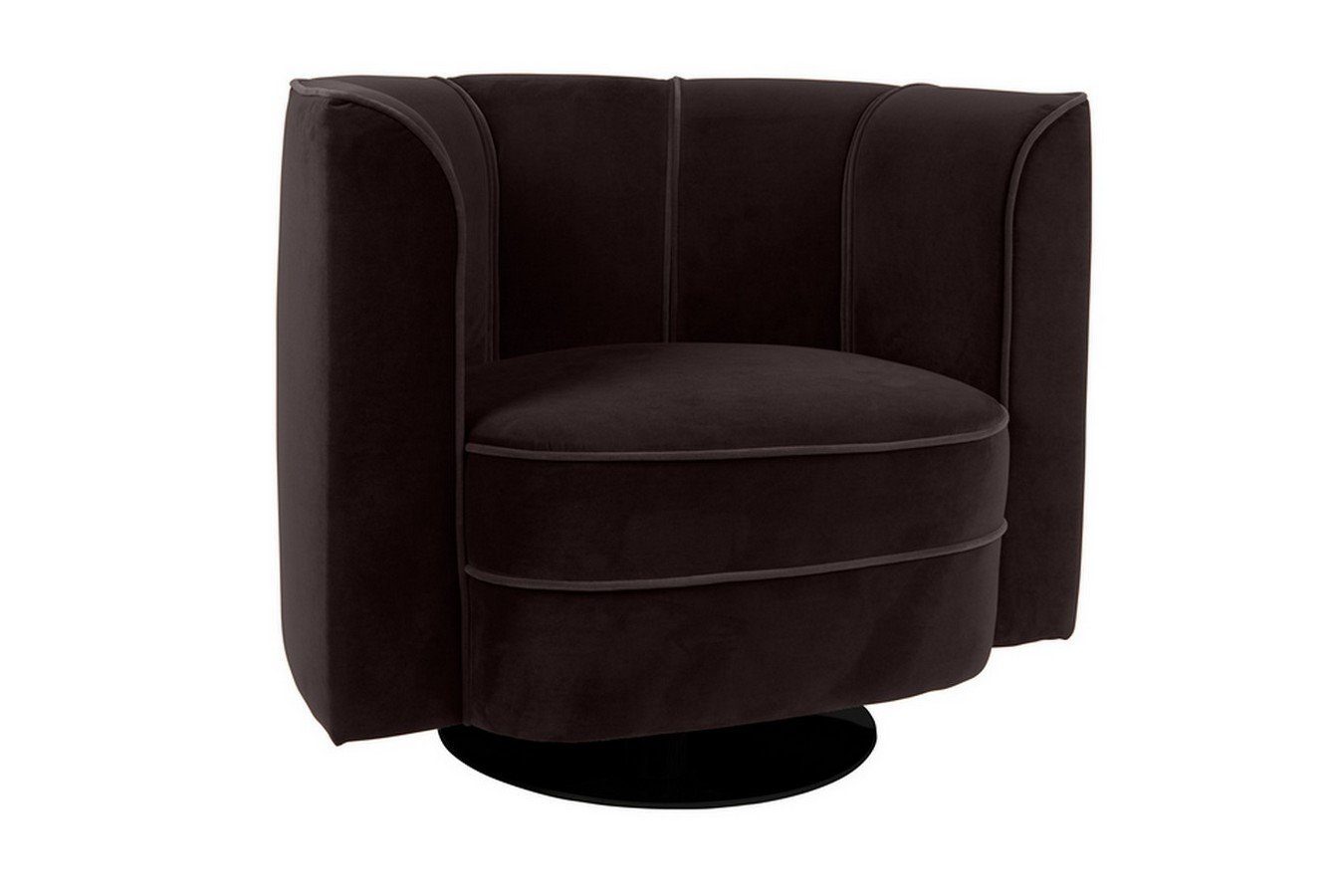 Zuiver Loungesessel Lounge Drehsessel Flower Samt schwarz