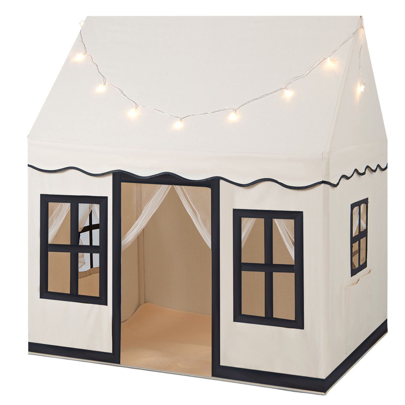 KOMFOTTEU Spielzelt Kinderspielhaus Kinderzelt mit Sternenlichtern & Matte, günstig online kaufen