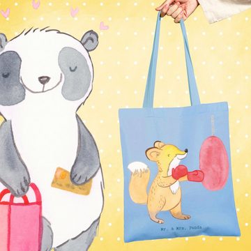 Mr. & Mrs. Panda Tragetasche Fuchs Boxen - Sky Blue - Geschenk, Hobby, Jutebeutel, Einkaufstasche, (1-tlg), Modisches Design