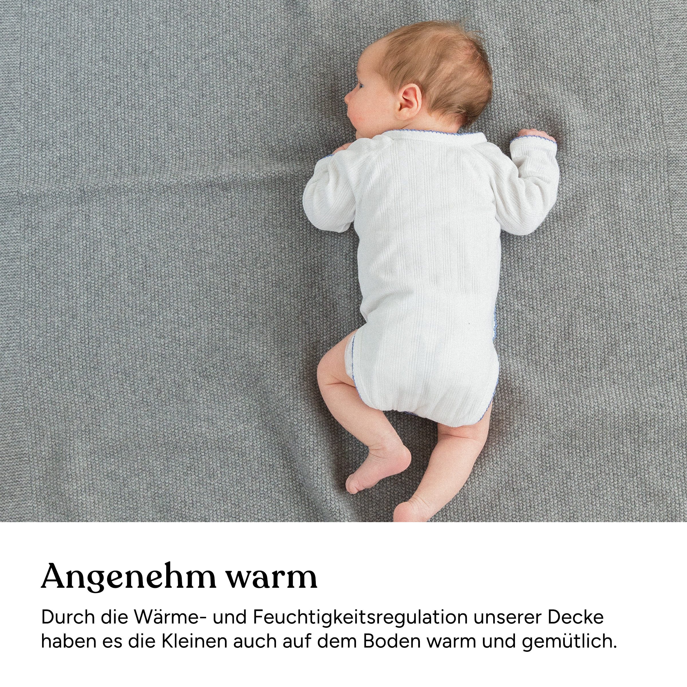 Babydecke aus Bio-Lammwolle Natur, 90 x 110 cm, Ehrenkind, atmungsaktiv & temperaturausgleichend – Bild 4 von 5