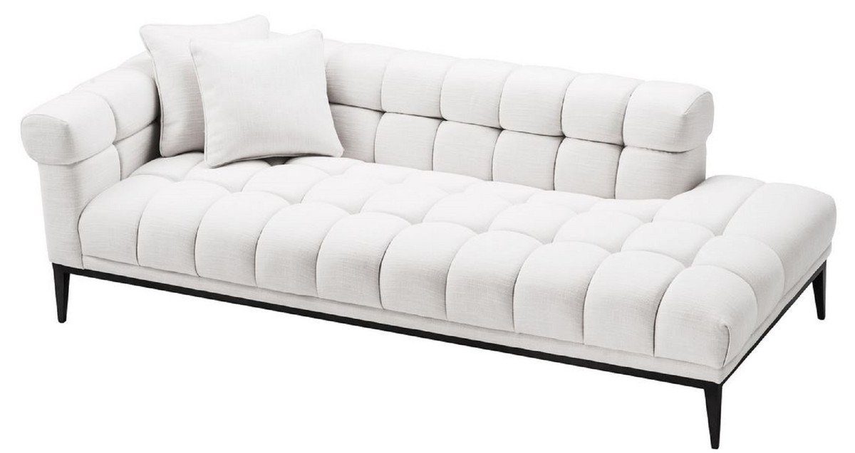 Casa Padrino Loungesofa x Luxus 2 69 Weiß Sofa Linksseitiges mit x Qualität H. Wohnzimmer Kissen 98 223 Luxus - / Schwarz Lounge - cm Sofa
