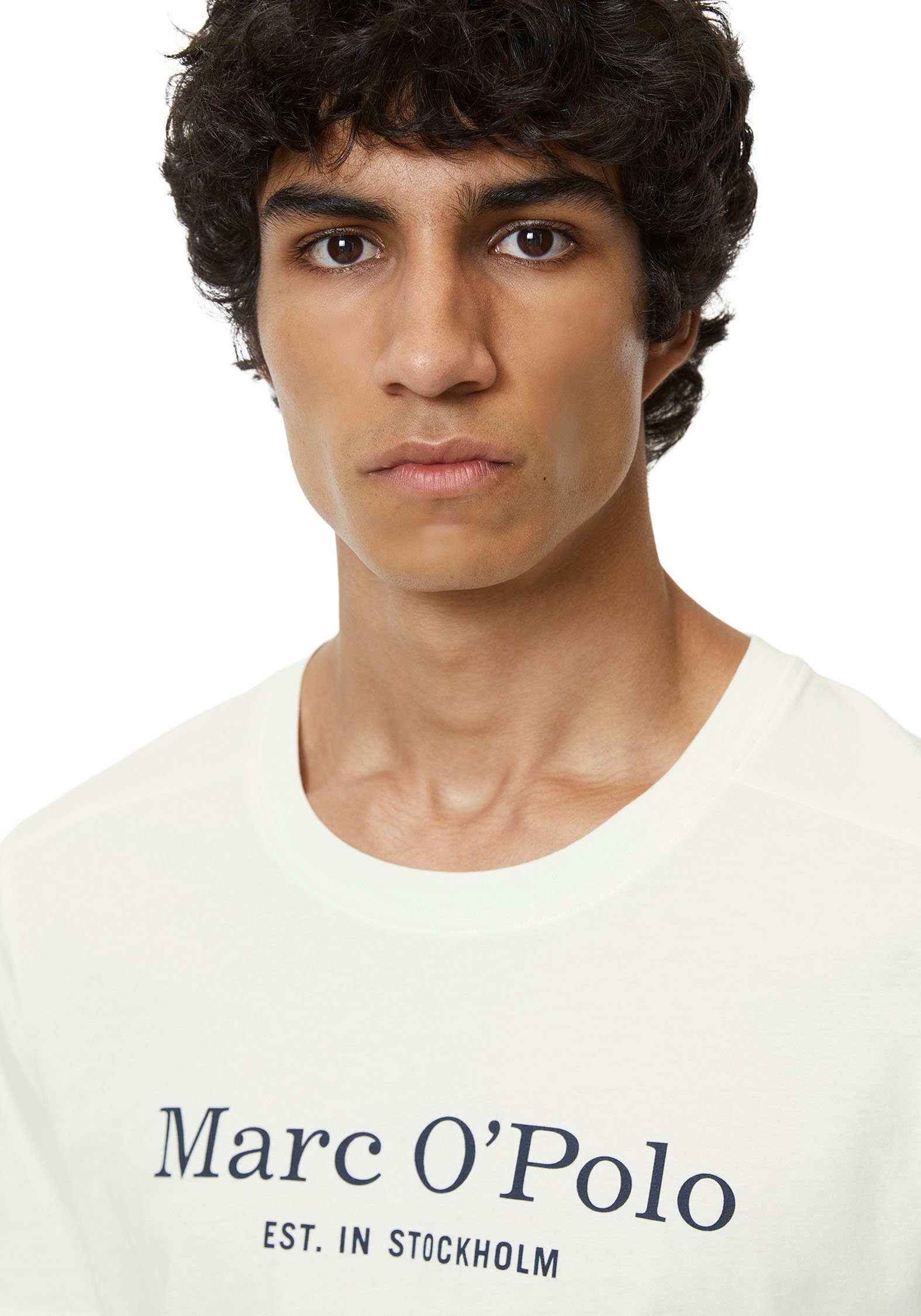 Marc O'Polo T-Shirt Mix & Match Cotton mit Logo-Print vorn