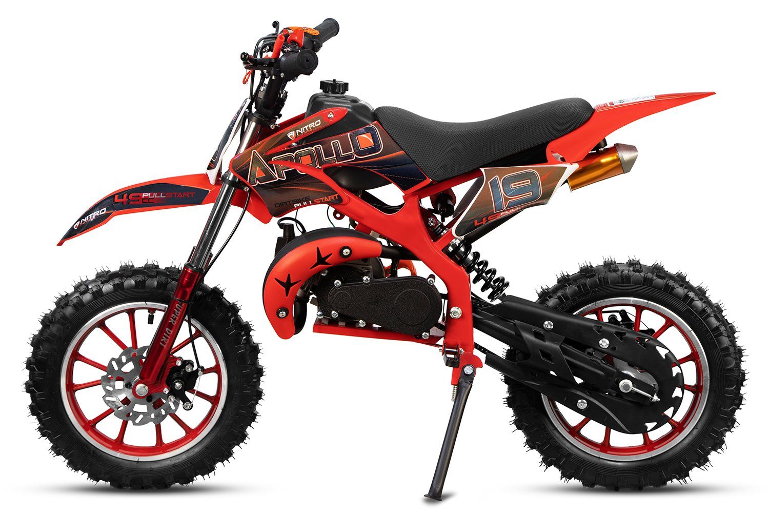 Nitro Motors Dirt-Bike Crossbike Minicross 10" 1 Gang Dirtbike 49cc Apollo Pocketbike, Pocket Rot