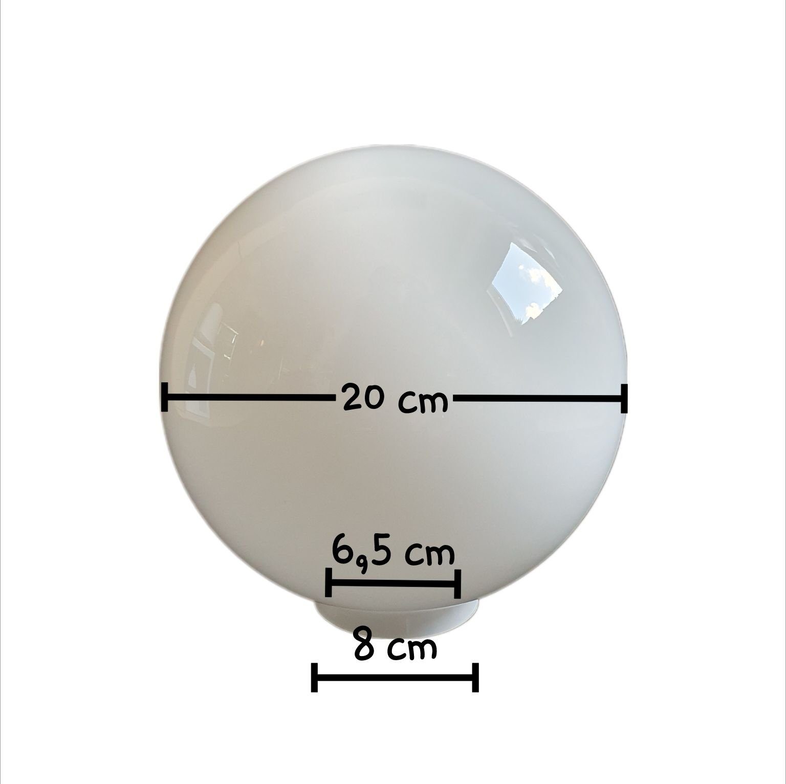 Lichthandel Hoch Lampenschirm Kugelglas Aussenleuchte Ersatzglas, Ersatzglas Glas: glänzend Ersatzschirm Weiß Lampenglas