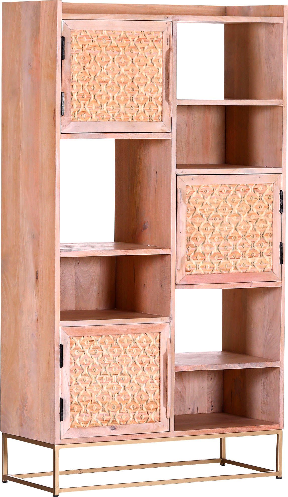 Gutmann Factory Highboard Belkin, Hochkommode, Stauraumschrank, Türen mit Rattanfront, Breite 80 cm