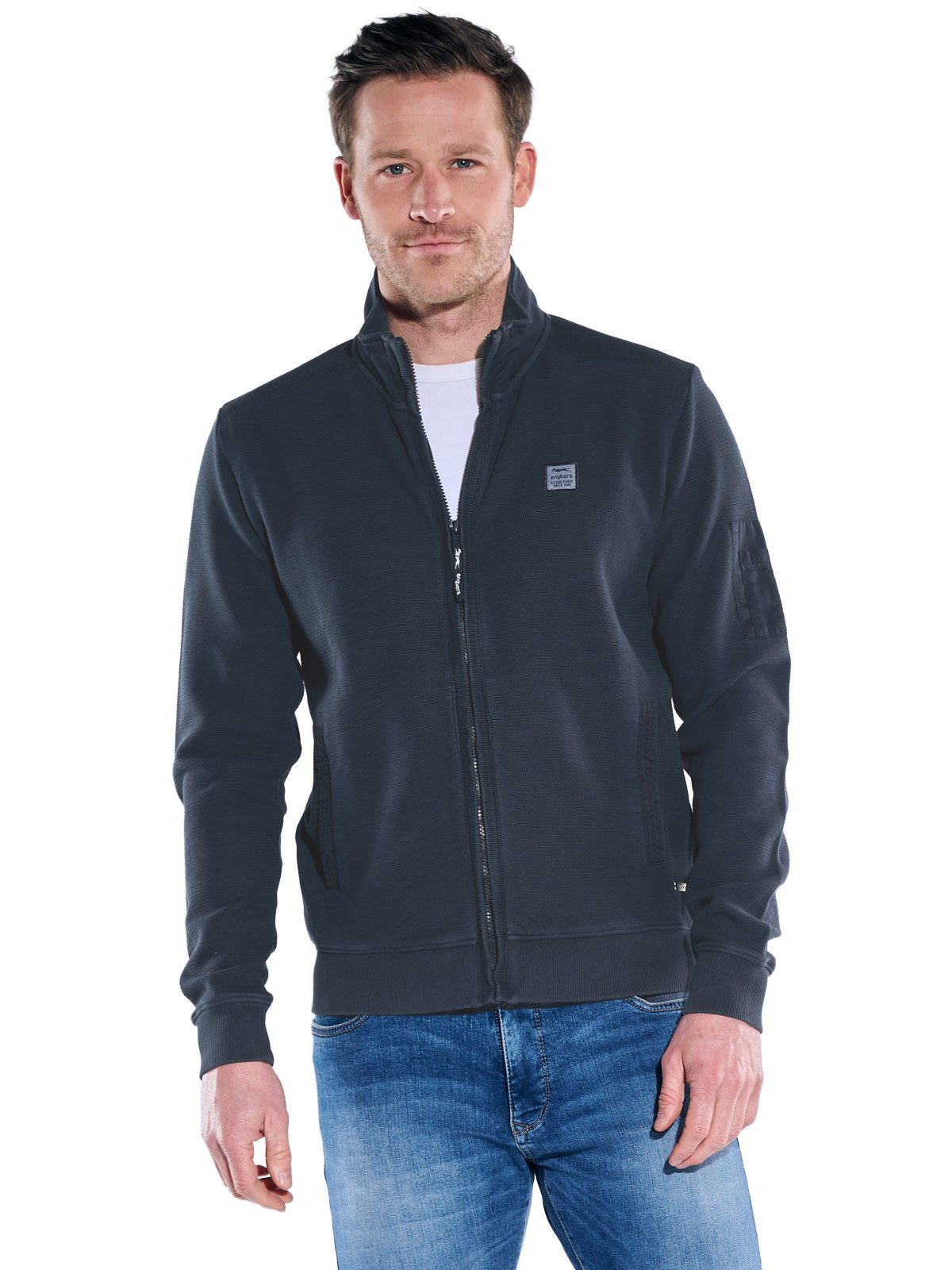 Engbers Sweatjacke Herren Sweatjacke Stehbund, Saphirblau günstig online kaufen