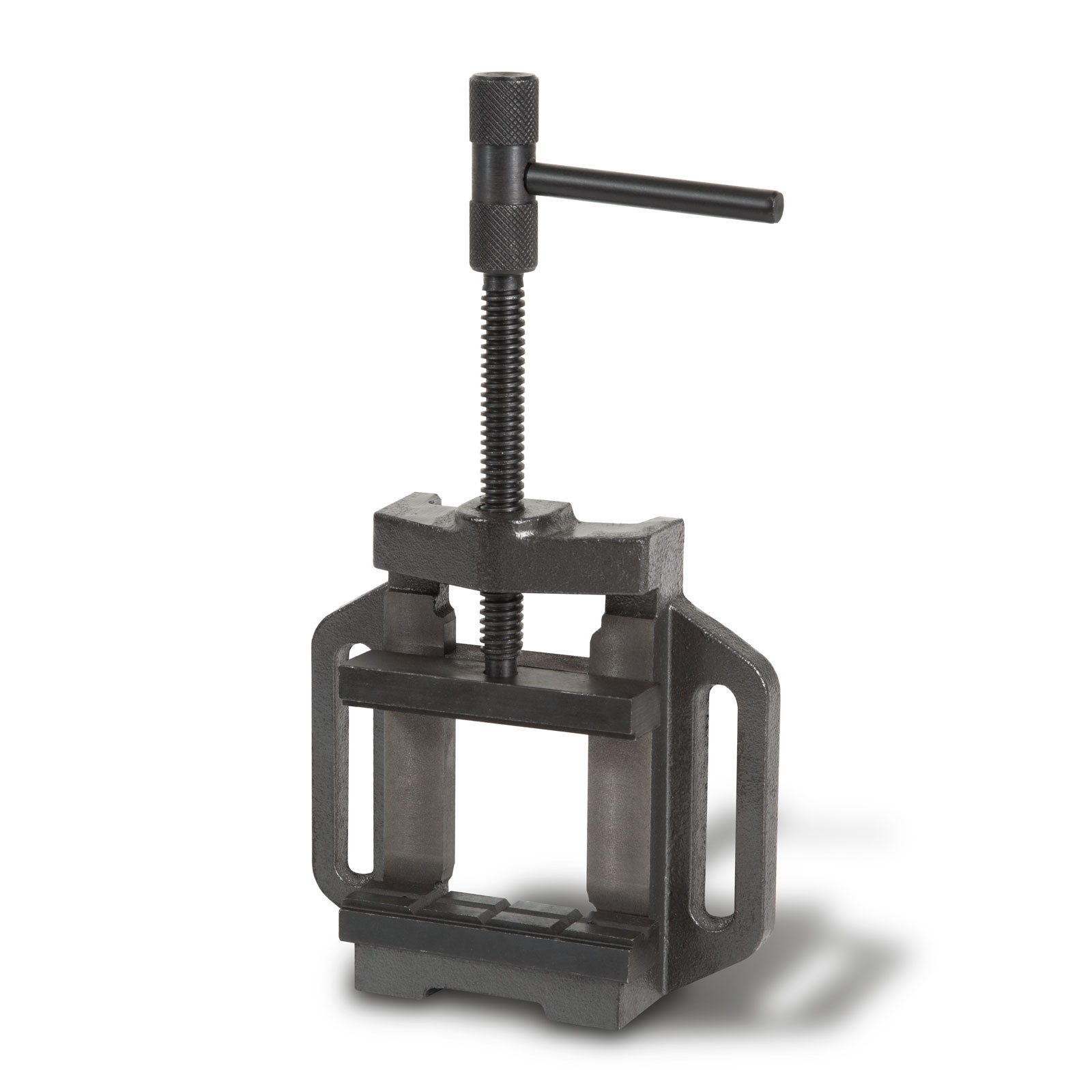 EBERTH Maschinenschraubstock aus Grauguss und Stahl, Backenbreite 100mm, Max. Spannbreite 89mm, Maschinenschraubstock zur Befestigung auf Bohrmaschine oder Werkbank