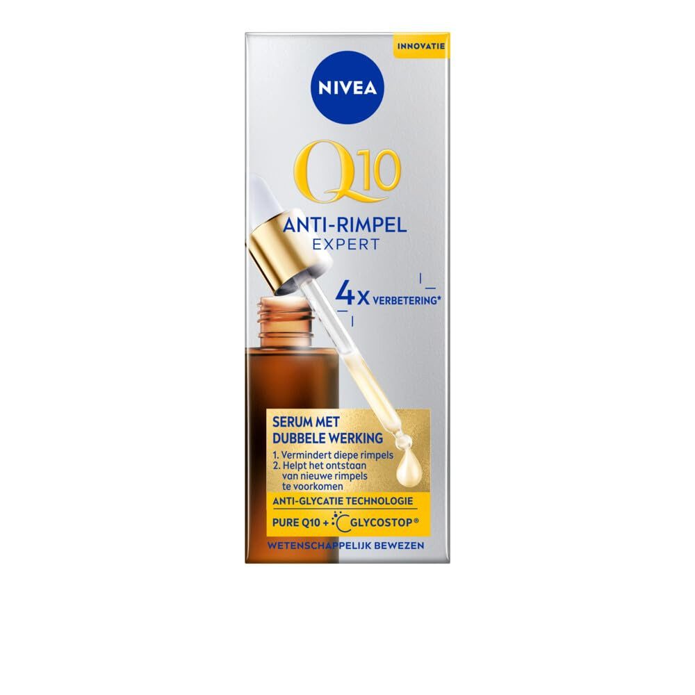 Nivea Gesichtsserum Gesicht Serum Q10 Anti-Falten Experte Dual Action, 1-tlg.
