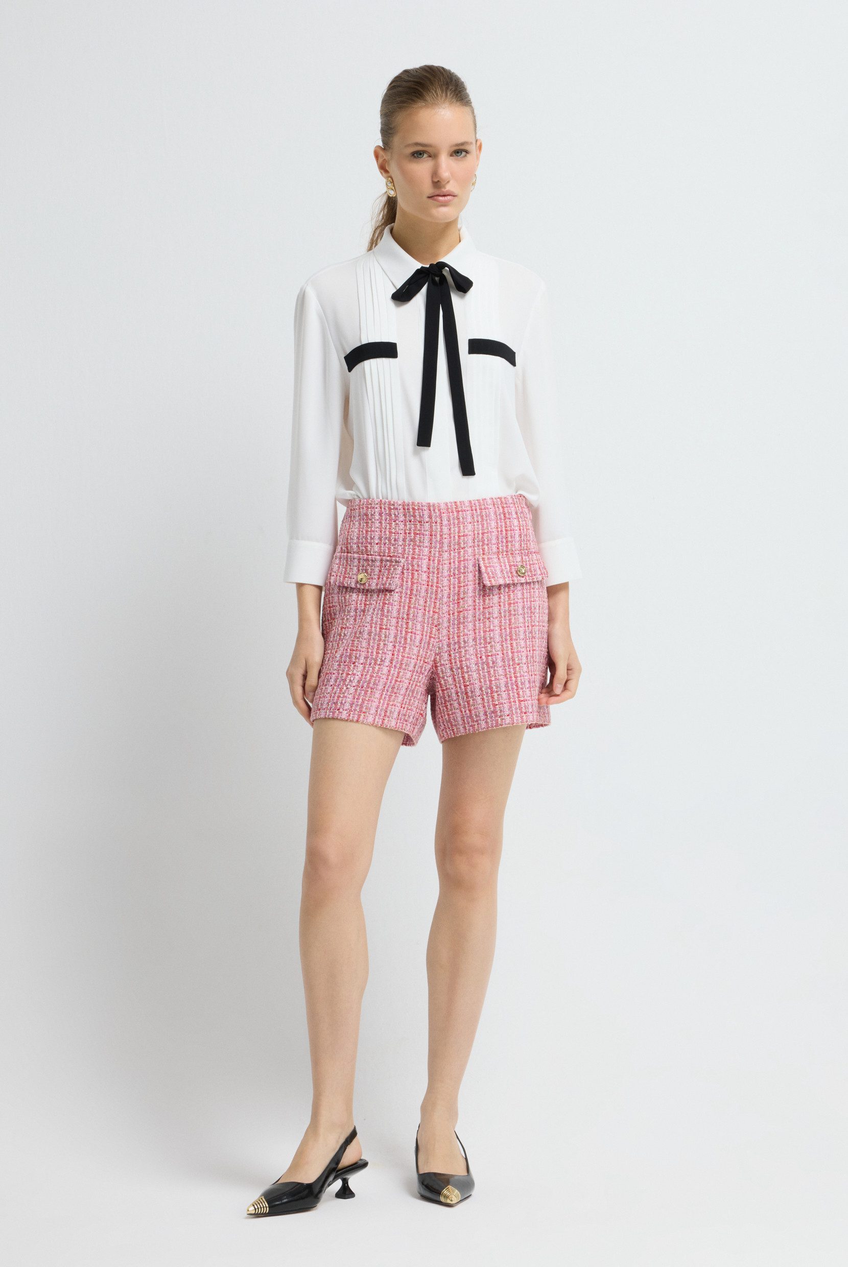 adL Shorts Tweed-Shorts mit Taschendetail