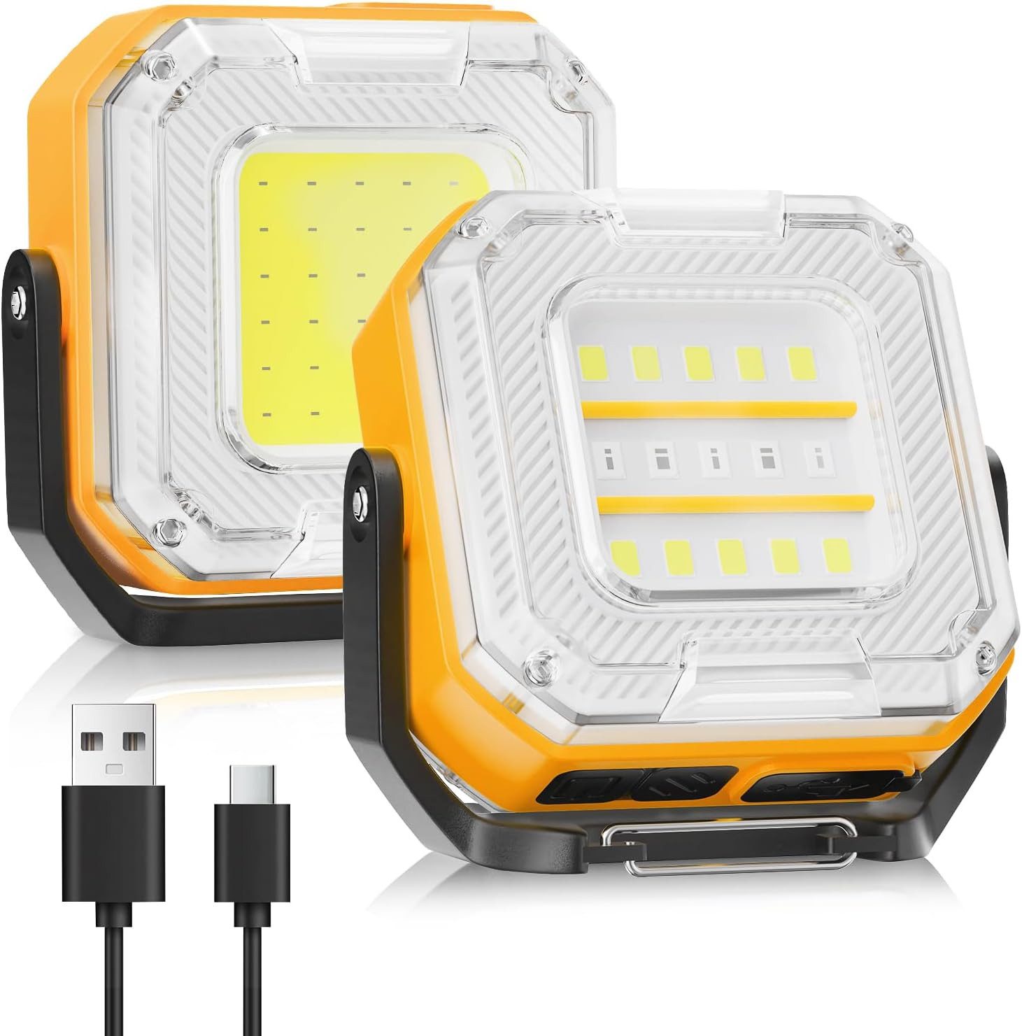 LED Taschenlampe Mini Arbeitsleuchte 1 Stück, Doppelseitige COB & LED Camping Licht