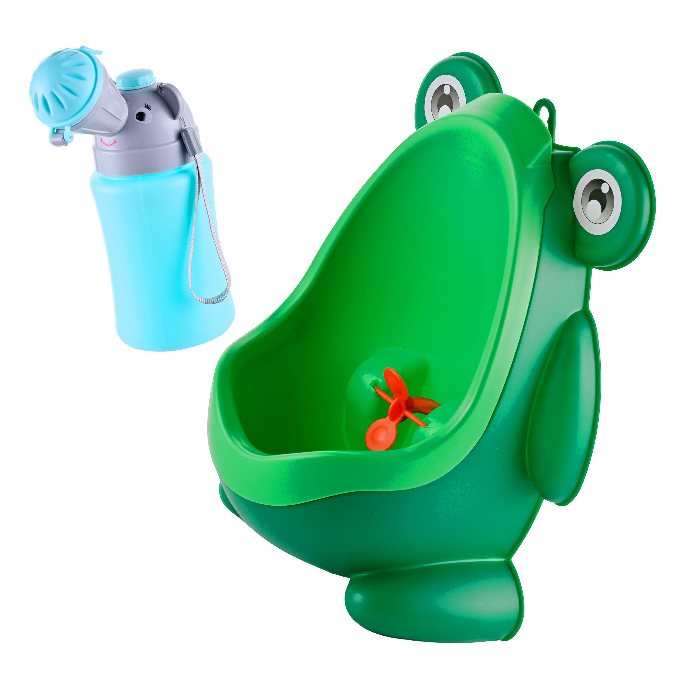 relaxdays Toilettentrainer Kinder-Urinal 2er Set Wand & unterwegs