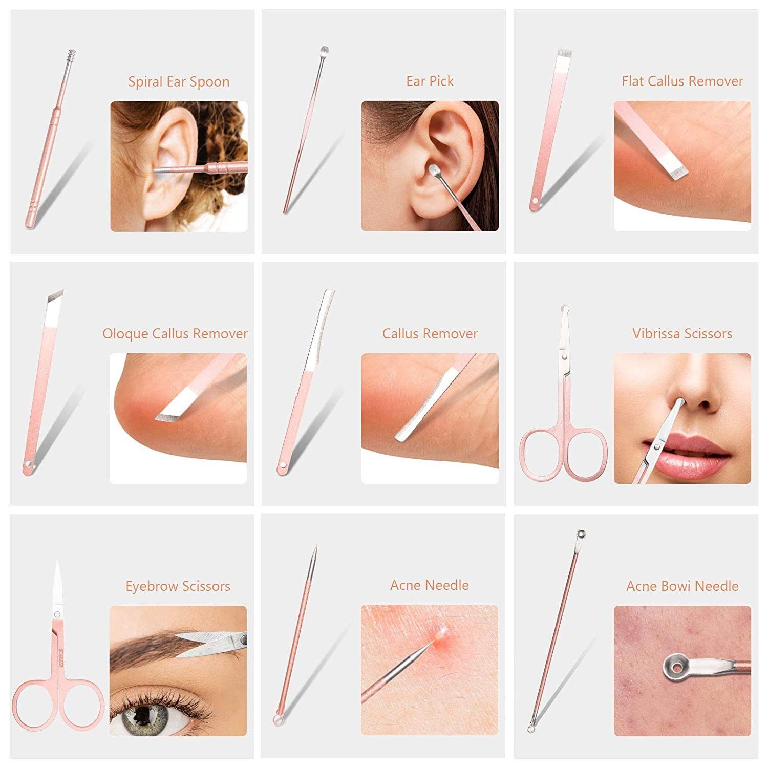 MORRENT Maniküre-Pediküre-Set Nagelknipser Set 18-teiliges Maniküre Pediküre Set, Nagelpflege Kit
