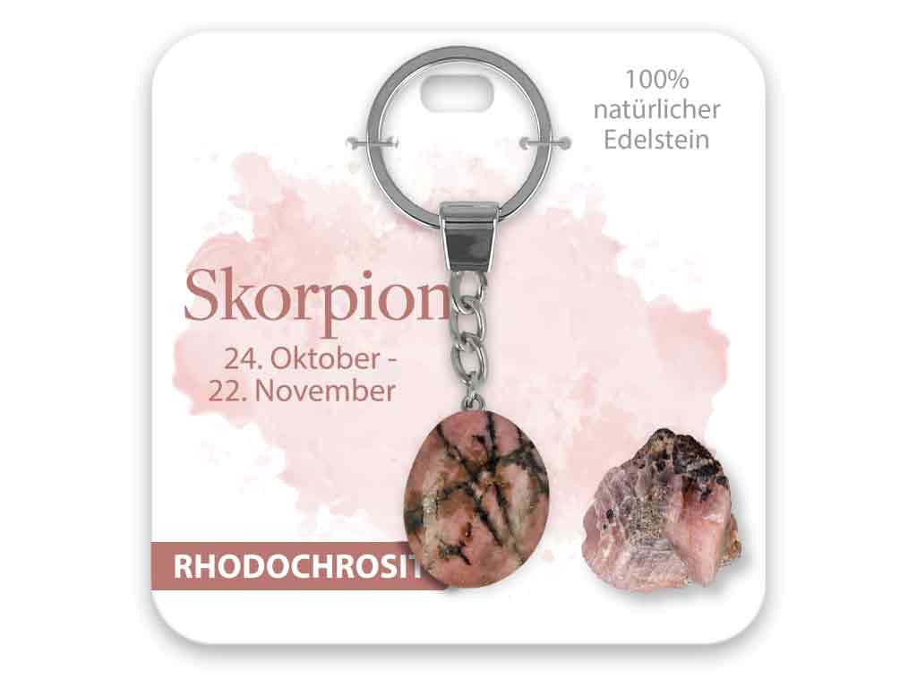Schlüsselanhänger Set BB Klostermann Edelstein Schlüsselanhänger Rhodochrosit Skorpion