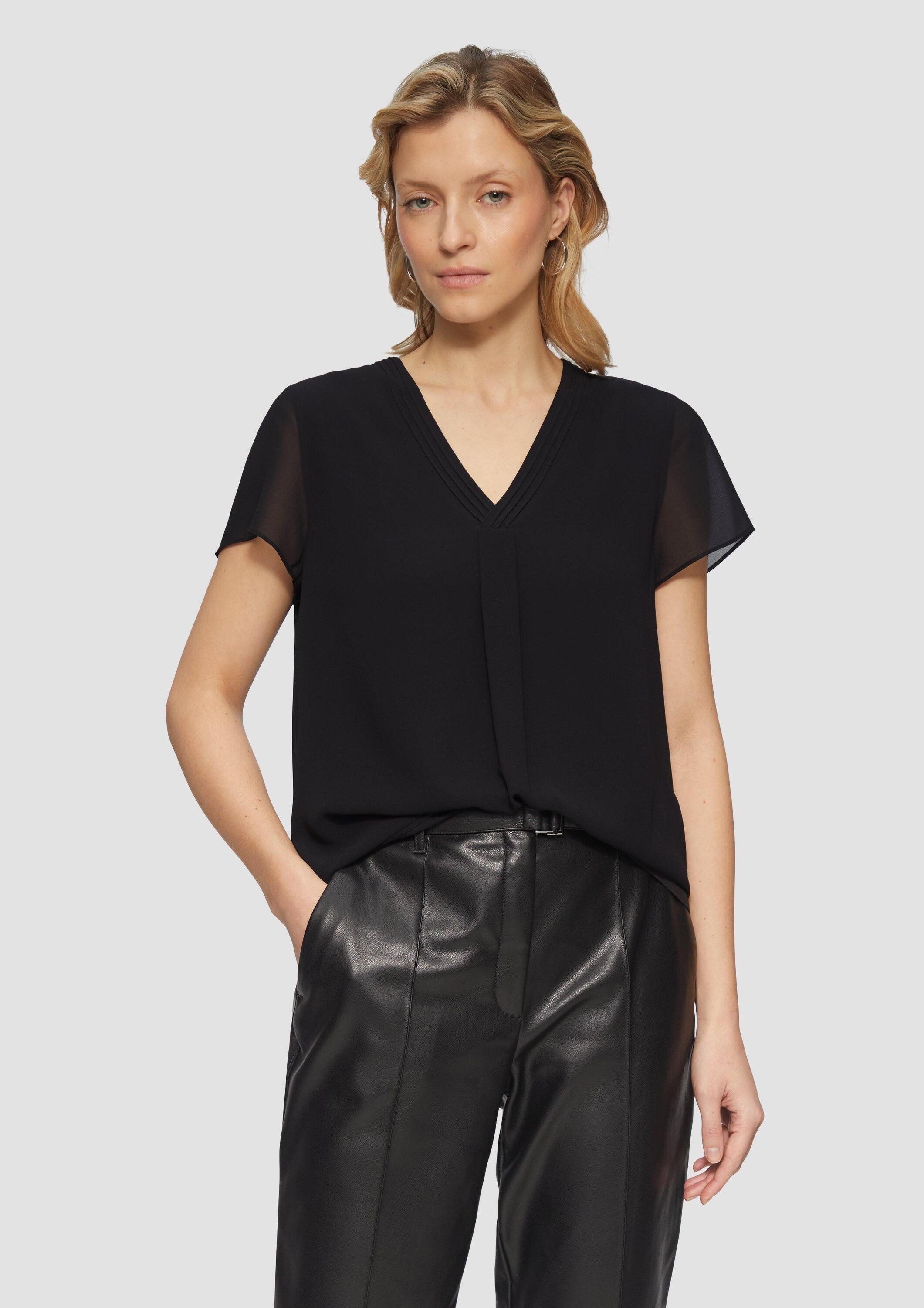 s.Oliver Kurzarmbluse Bluse Layering-Bluse aus Chiffon günstig online kaufen