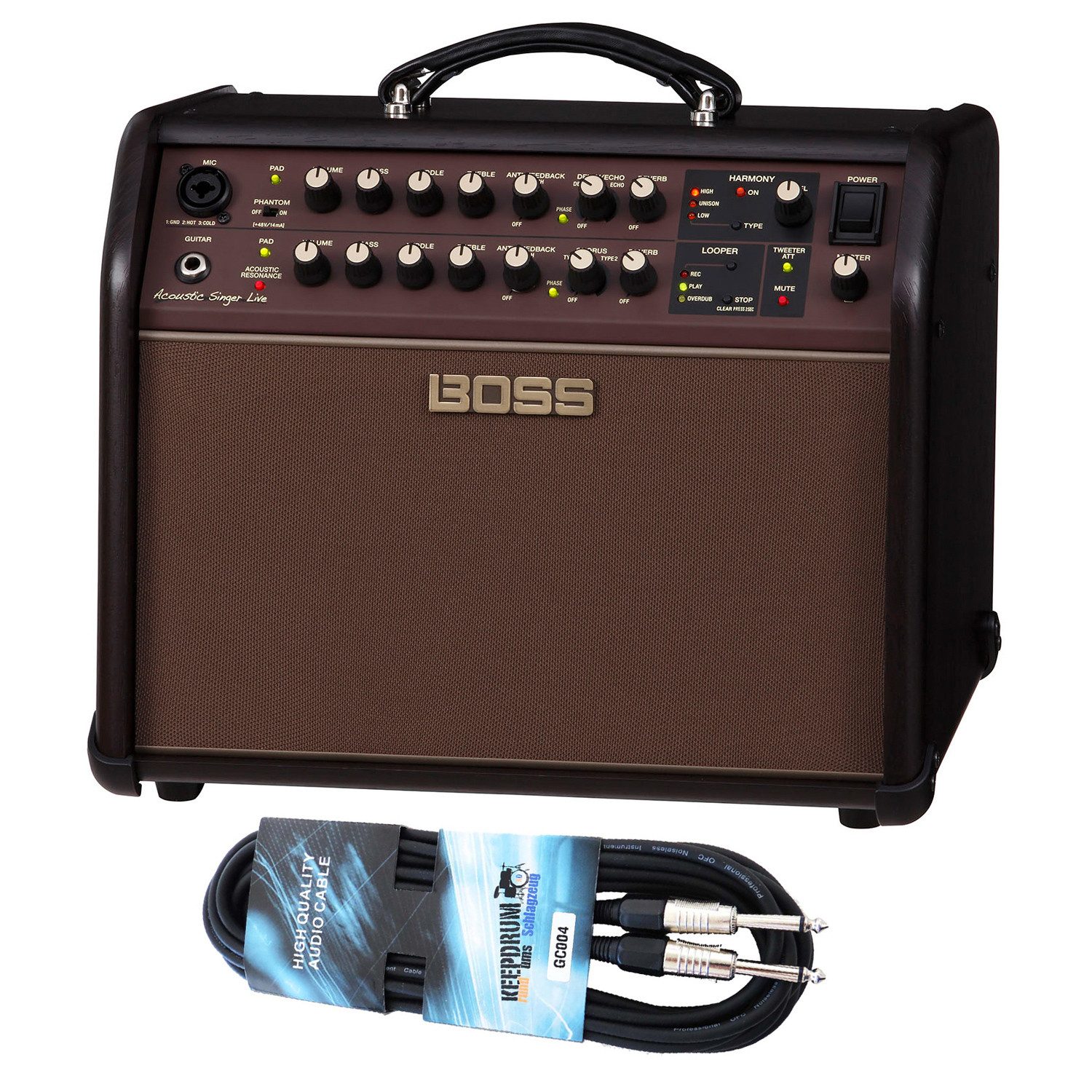 Boss by Roland Boss Gitarren-Verstärker Acoustic Singer Live mit Kabel Verstärker (Anzahl Kanäle: 2, Gitarre)