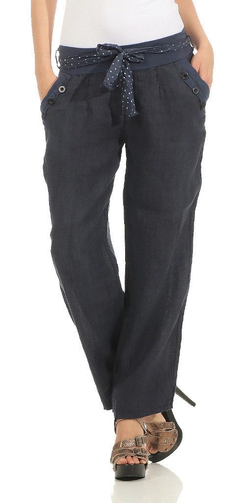 Mississhop Leinenhose Leinenhose 100 % Freizeithose günstig online kaufen