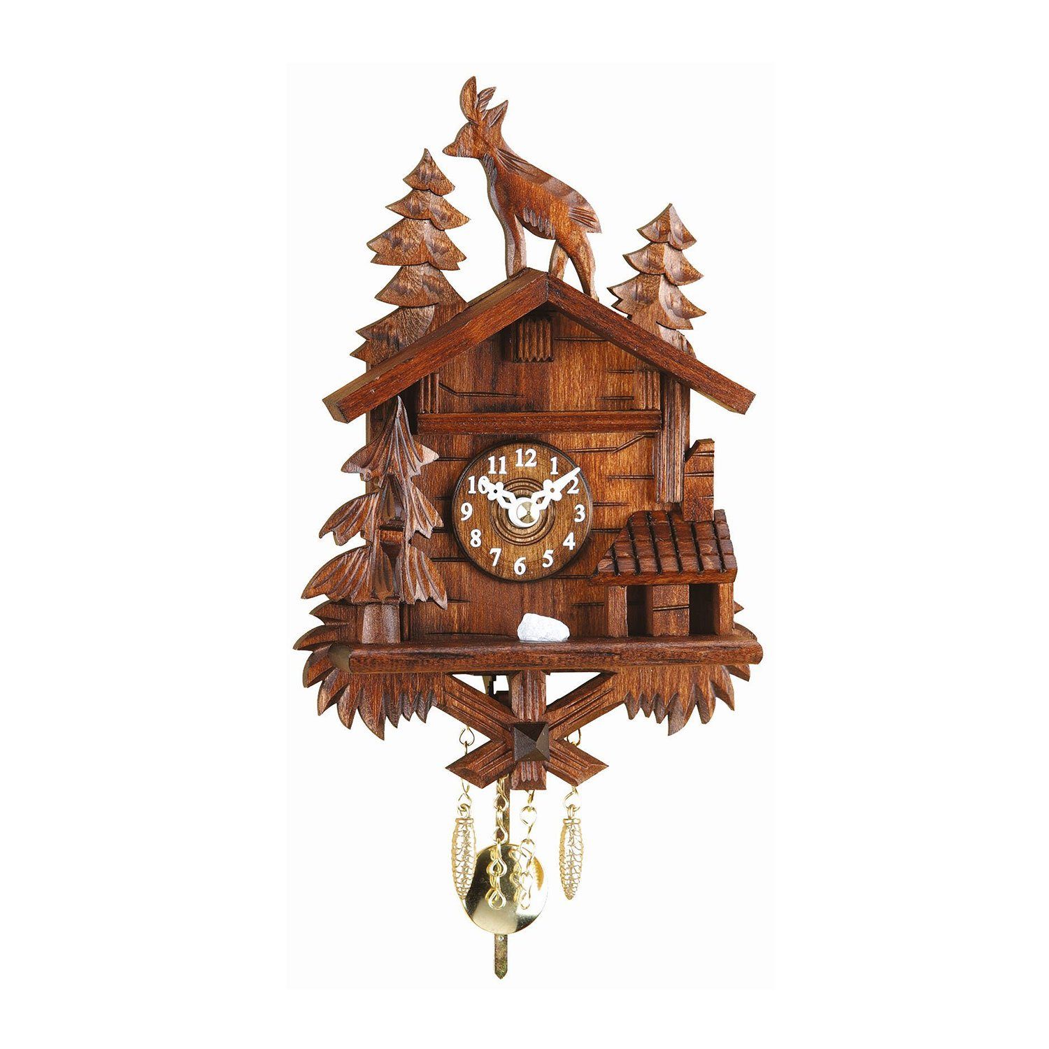 Selva Technik Wanduhr Kuckucksuhr Linachtal mit 12 Melodien und Kuckucksruf