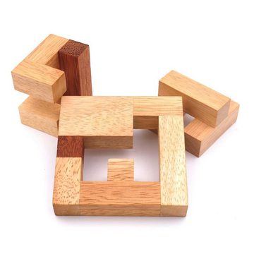 ROMBOL Denkspiele Spiel, Knobelspiel Double Ut- interessantes, schwieriges Interlockingpuzzle aus Holz, Holzspiel