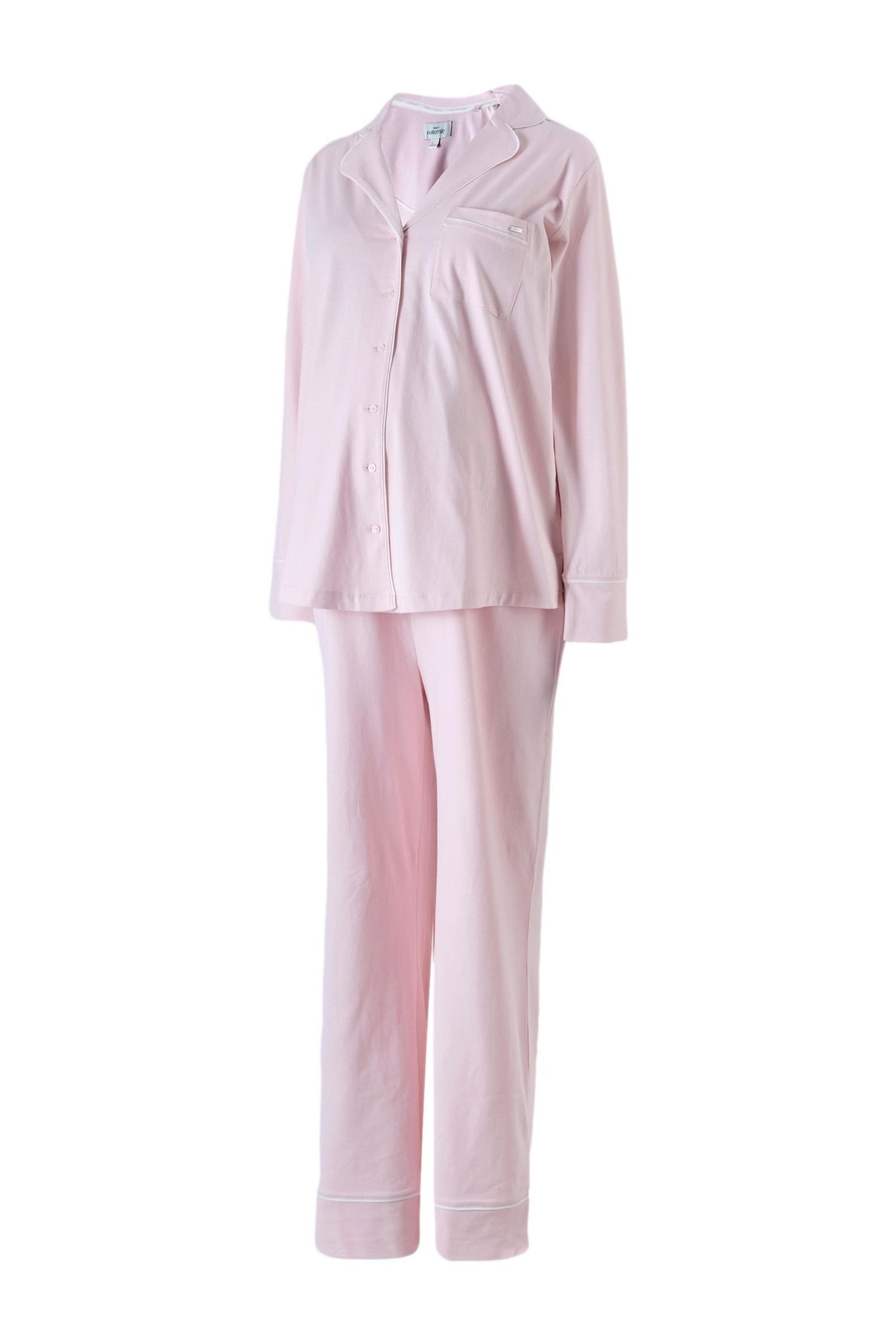 Pyjama Durchgeknöpfter Jersey-Schlafanzug, Umstandsmode
