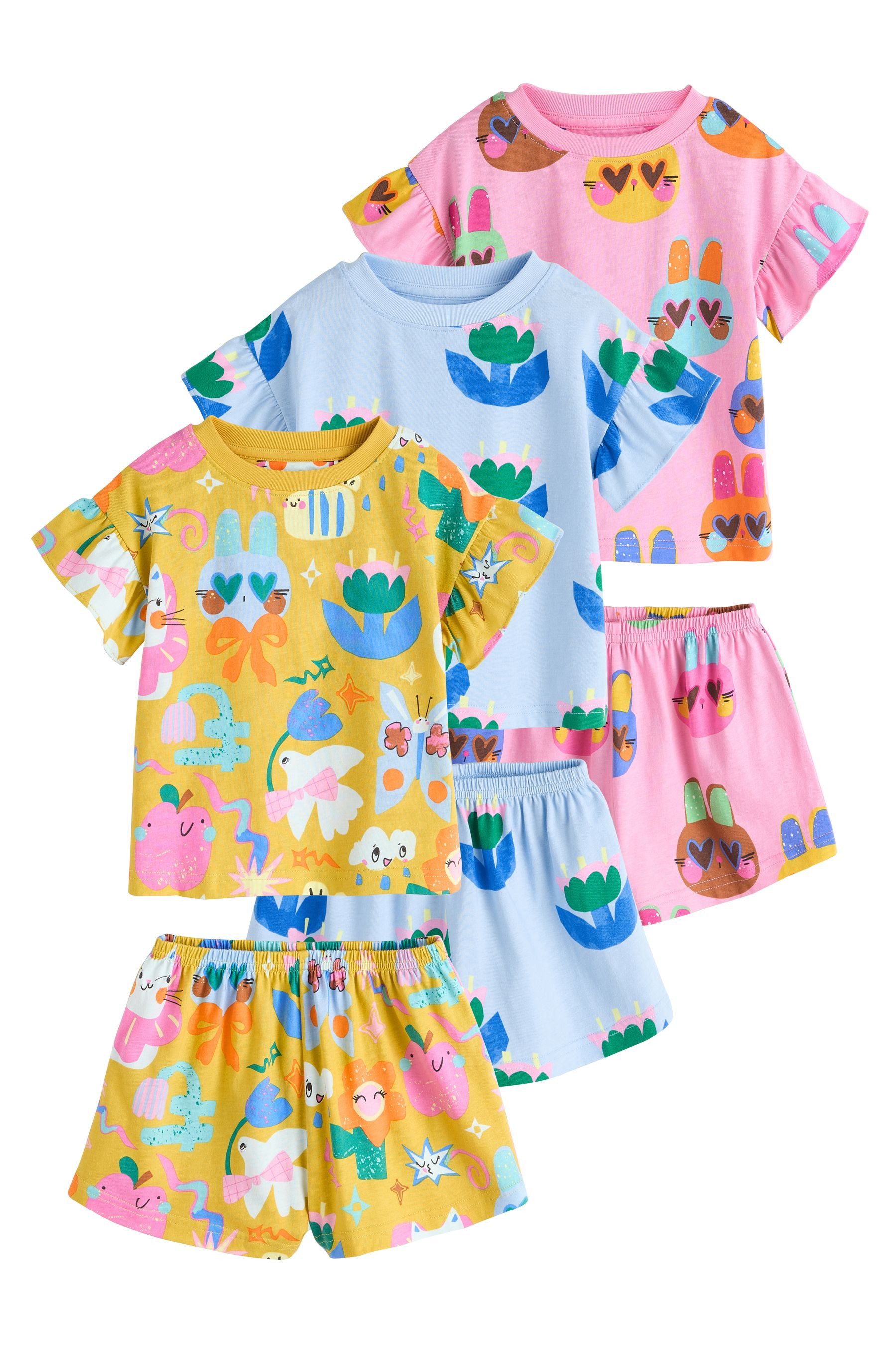 Pyjama Kurze Schlafanzüge, 3er-Pack