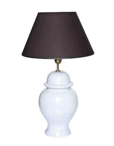 Signature Home Collection Schreibtischlampe, ohne Leuchtmittel, warmweiß, Tischlampe Keramik hellblau mit Lampenschirm